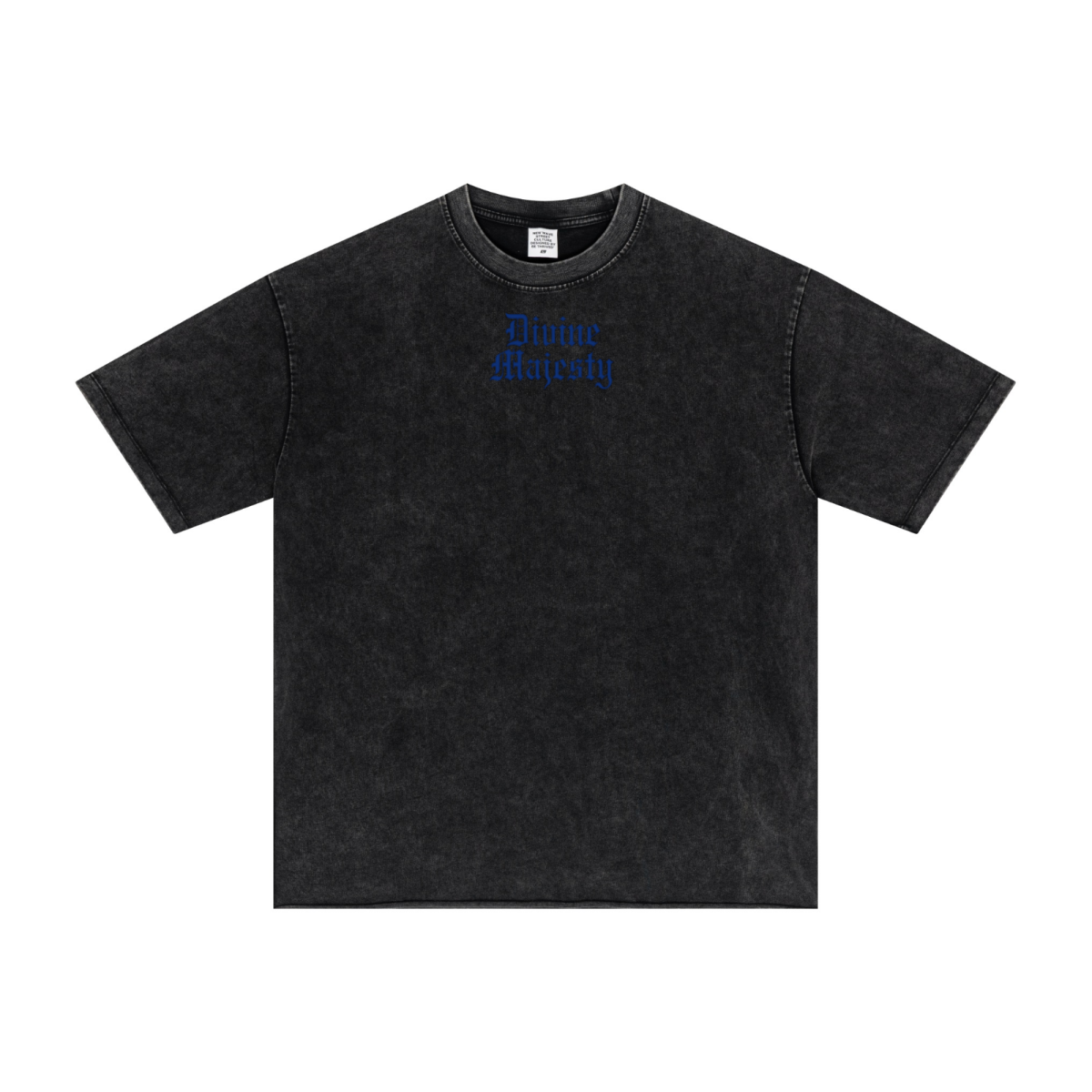 275GSM Men's Double-Yarn Raw-Edge Pigment-Wash T-Shirt Snow Wash
