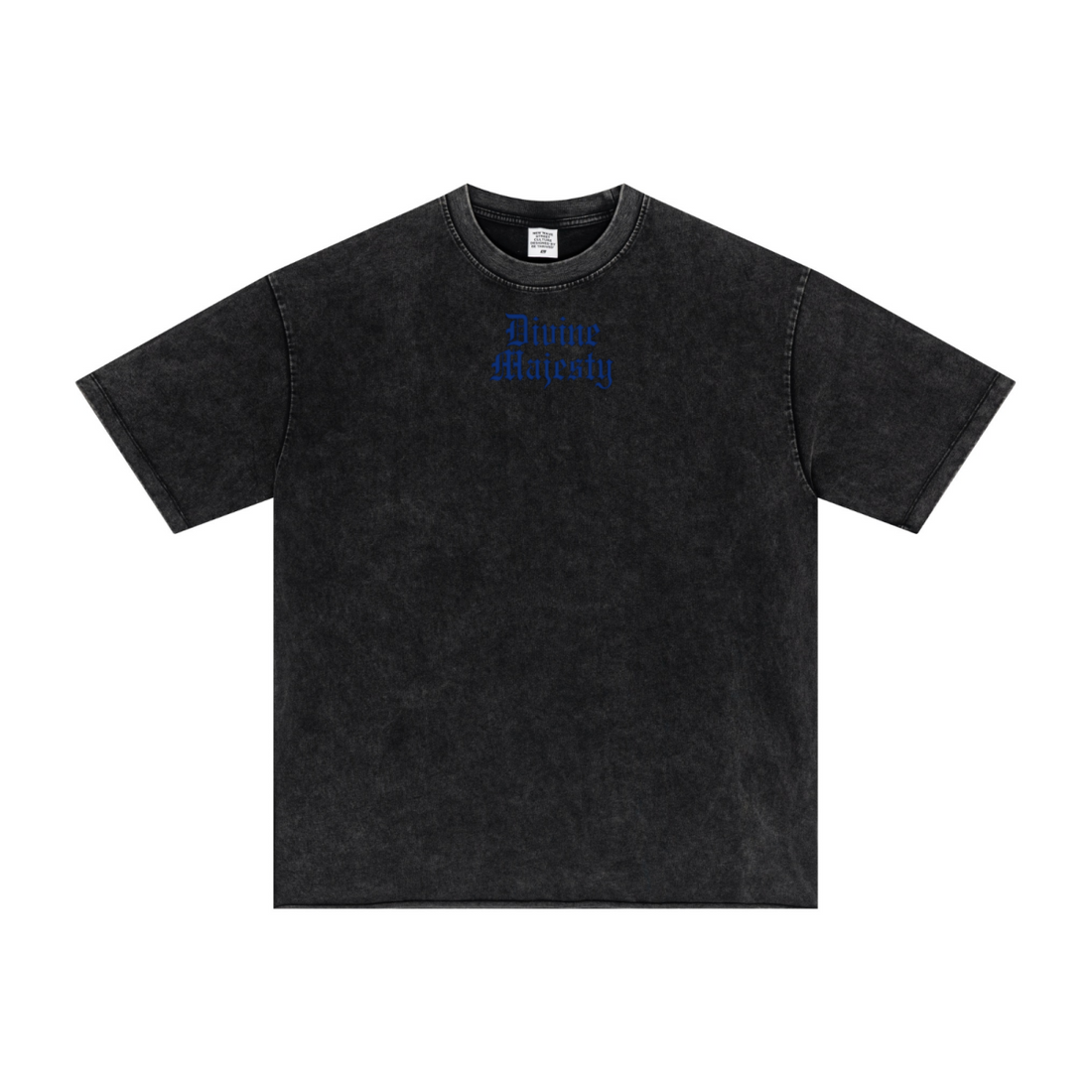 275GSM Men's Double-Yarn Raw-Edge Pigment-Wash T-Shirt Snow Wash
