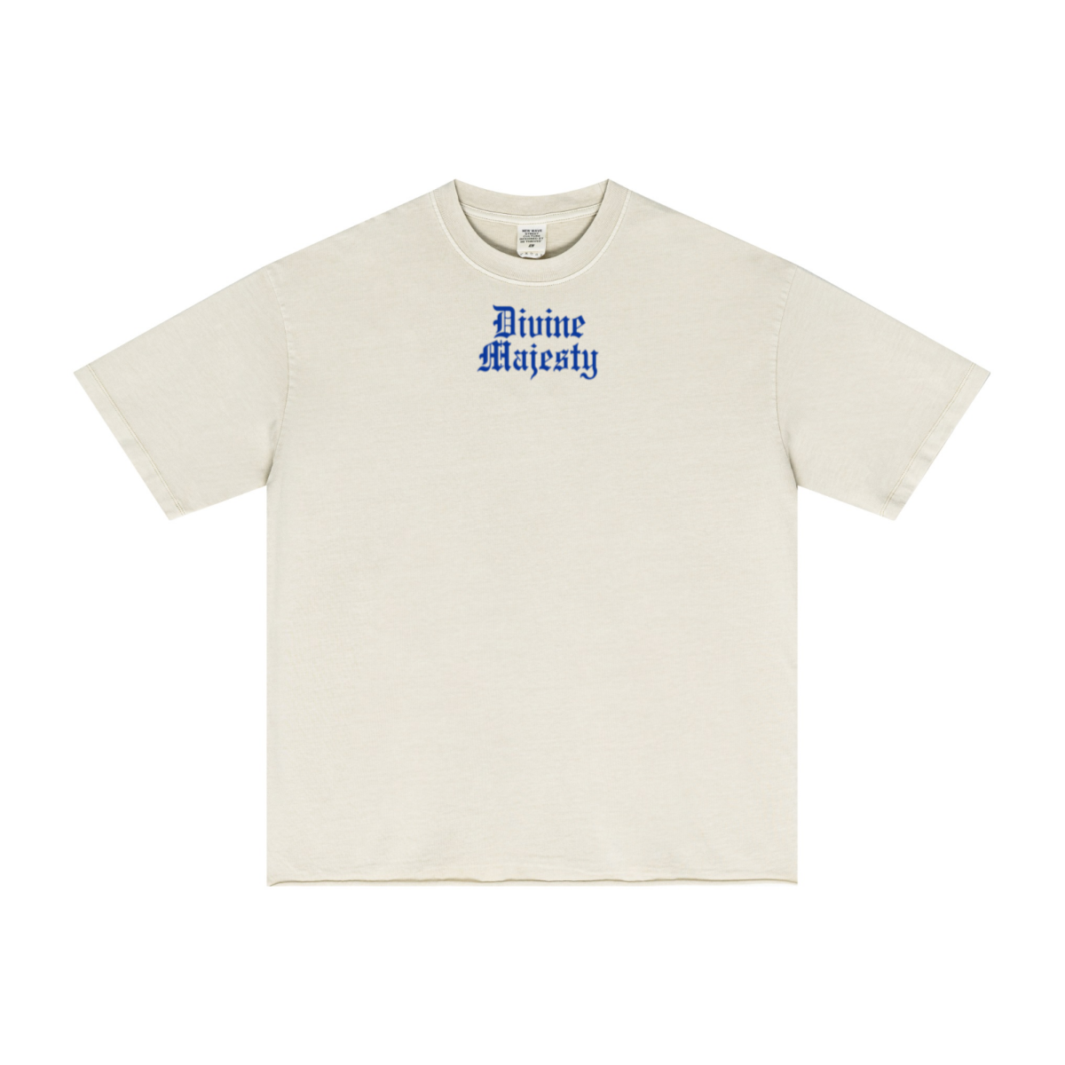 275GSM Men's Double-Yarn Raw-Edge Pigment-Wash T-Shirt Apricot