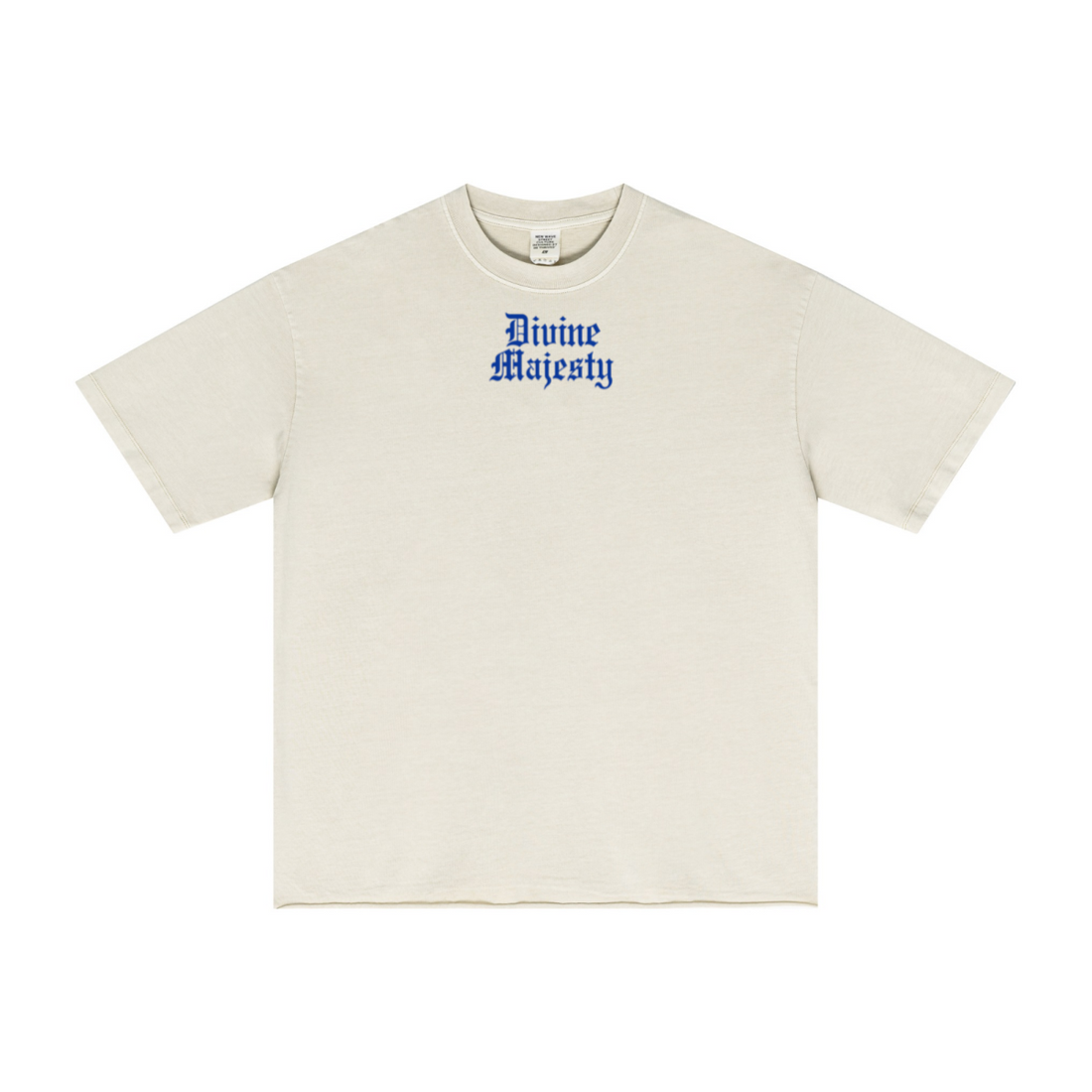 275GSM Men's Double-Yarn Raw-Edge Pigment-Wash T-Shirt Apricot