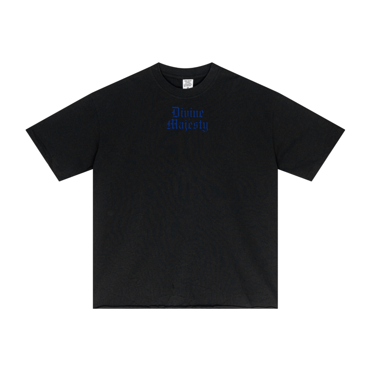275GSM Men's Double-Yarn Raw-Edge Pigment-Wash T-Shirt Black