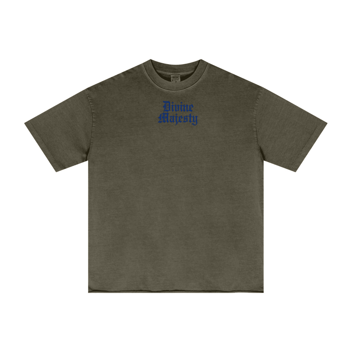 275GSM Men's Double-Yarn Raw-Edge Pigment-Wash T-Shirt Dark green