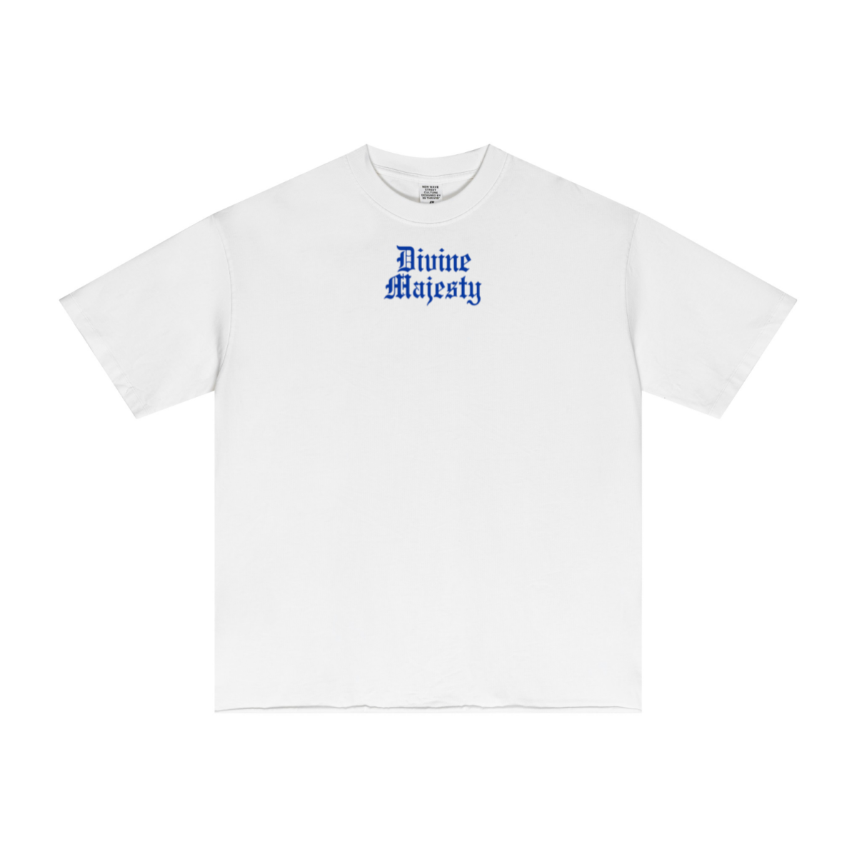275GSM Men's Double-Yarn Raw-Edge Pigment-Wash T-Shirt White