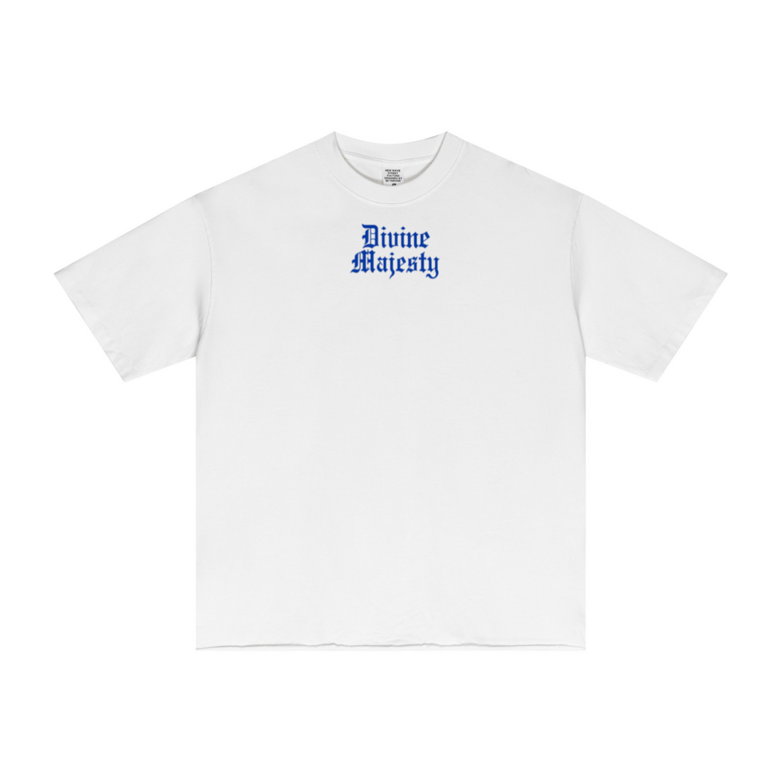 275GSM Men's Double-Yarn Raw-Edge Pigment-Wash T-Shirt White
