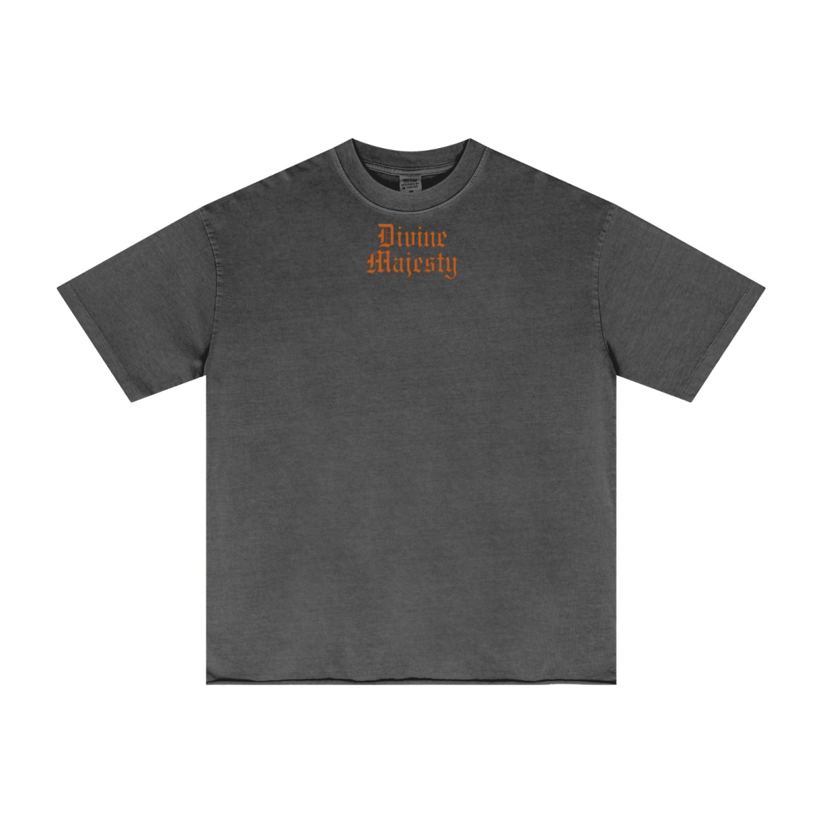275GSM Men's Double-Yarn Raw-Edge Pigment-Wash T-Shirt Dark grey