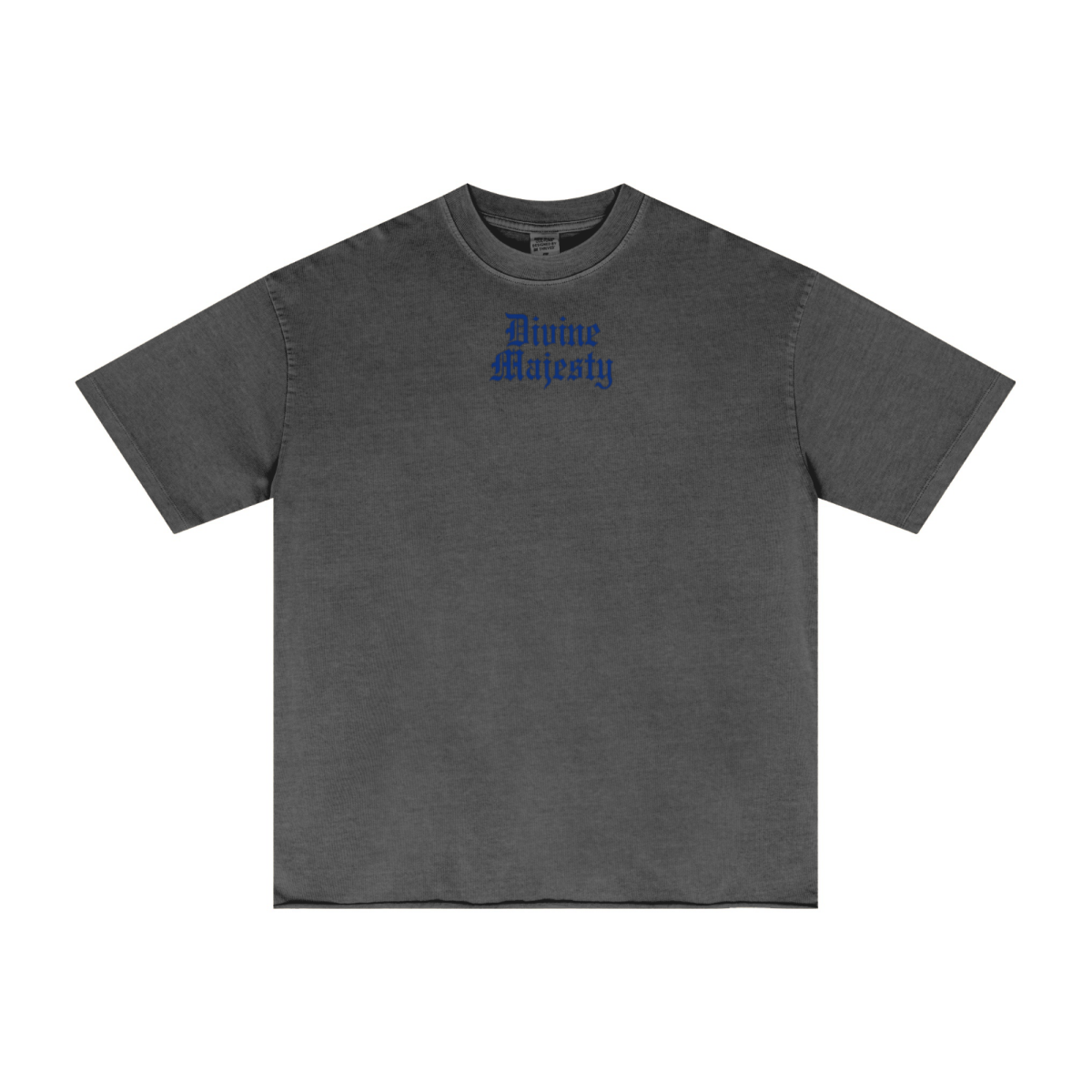 275GSM Men's Double-Yarn Raw-Edge Pigment-Wash T-Shirt Dark grey