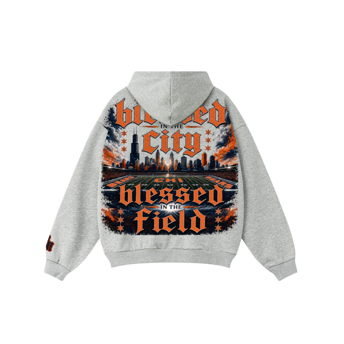 360GSM Unisex Fall&Winter Solid-Color Loopback Hoodie Heather Gray