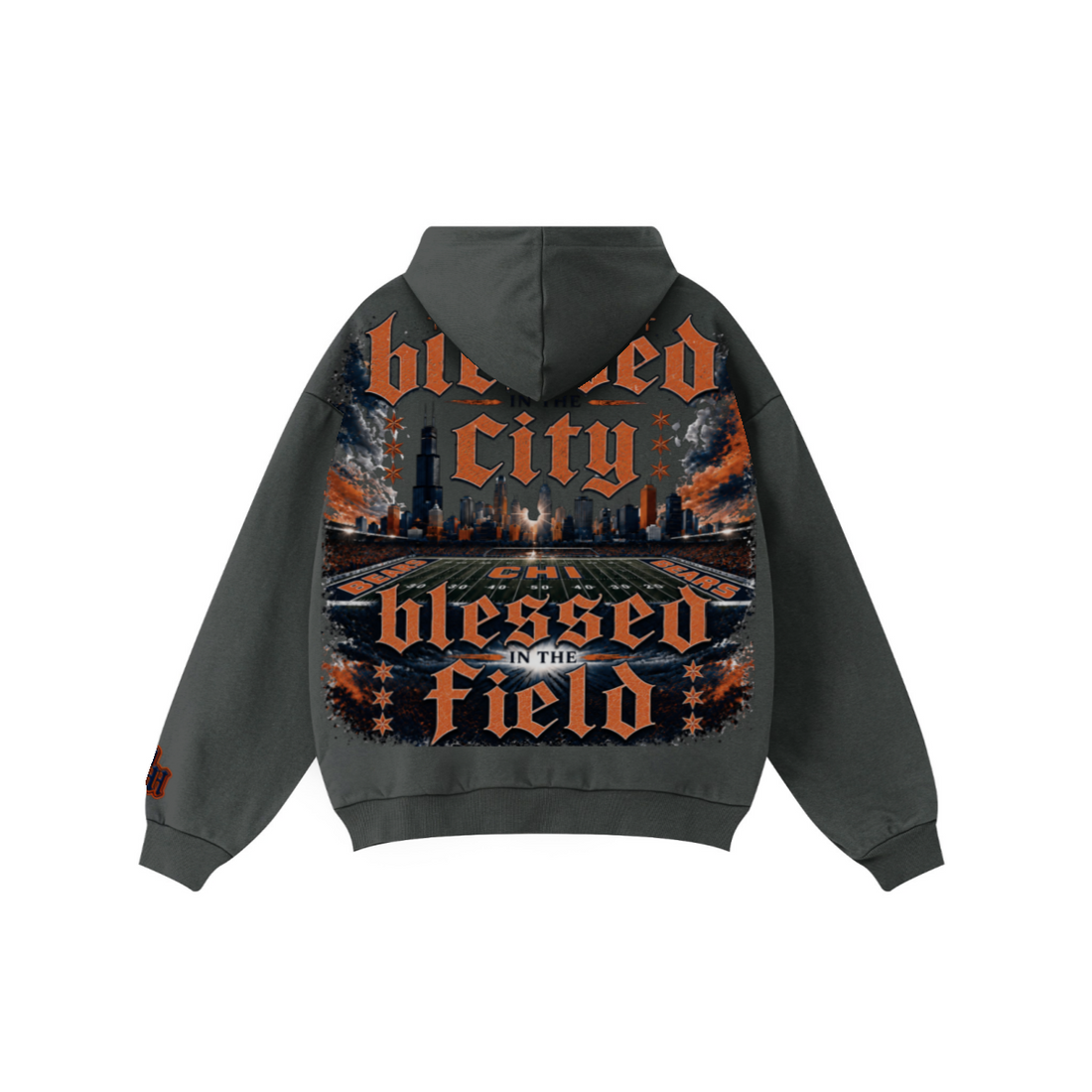360GSM Unisex Fall&Winter Solid-Color Loopback Hoodie Charcoal