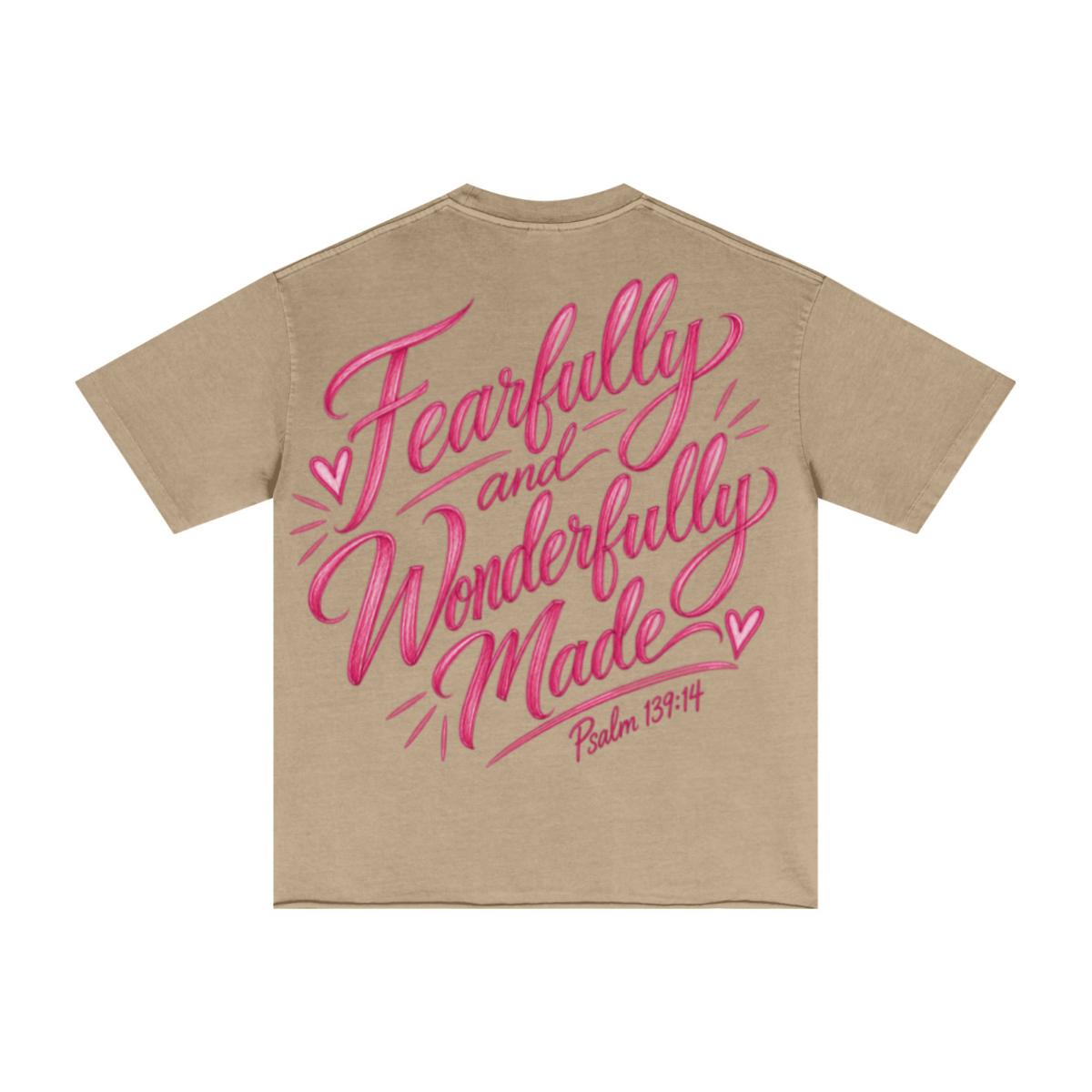 275GSM Women's Double-Yarn Raw-Edge Pigment-Wash T-Shirt khaki