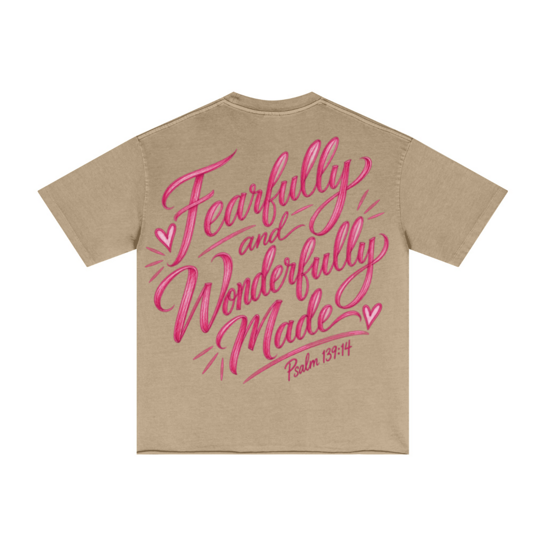 275GSM Women's Double-Yarn Raw-Edge Pigment-Wash T-Shirt khaki