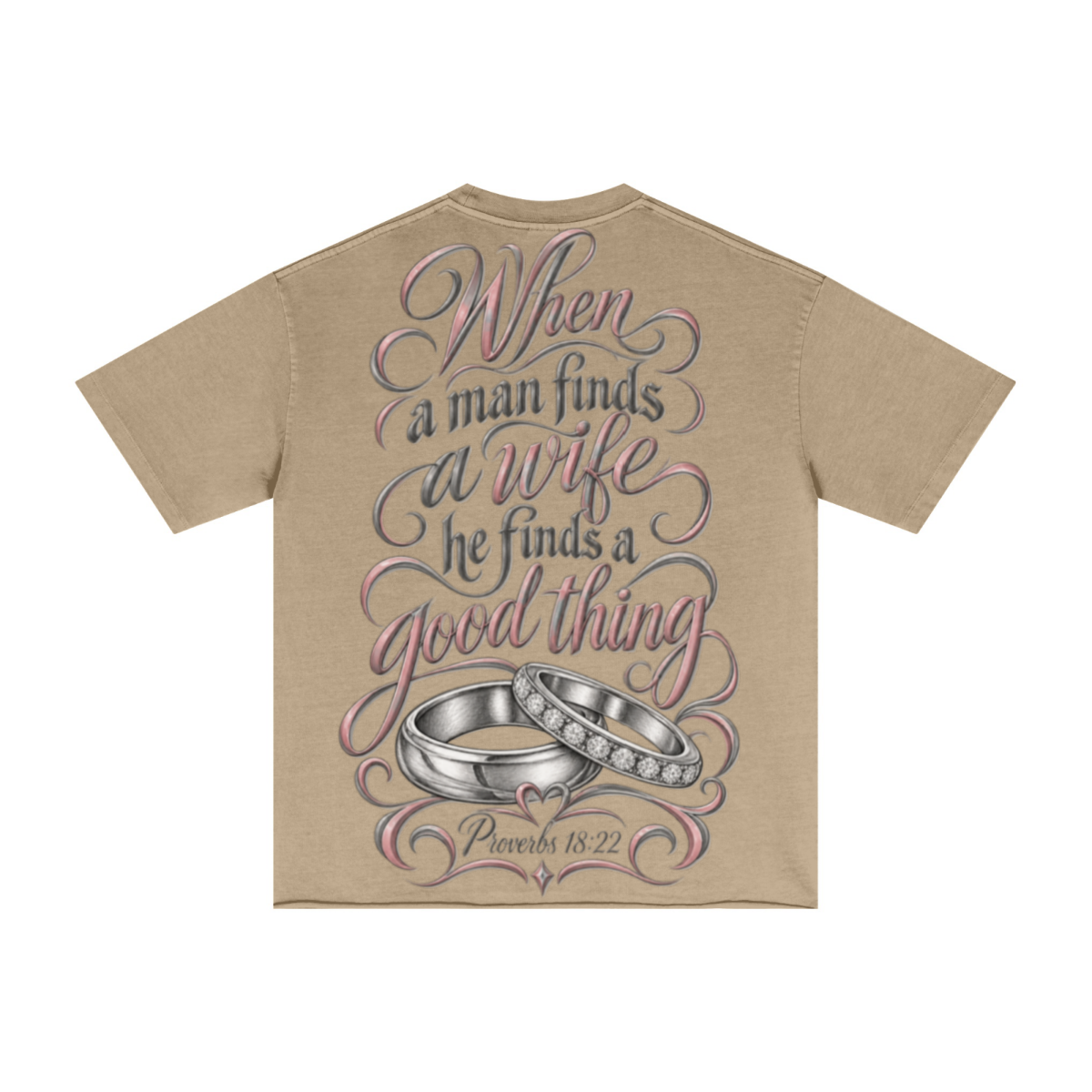 275GSM Women's Double-Yarn Raw-Edge Pigment-Wash T-Shirt khaki
