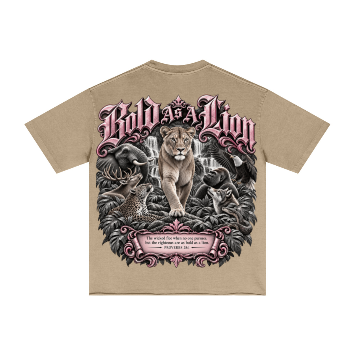 275GSM Women's Double-Yarn Raw-Edge Pigment-Wash T-Shirt khaki