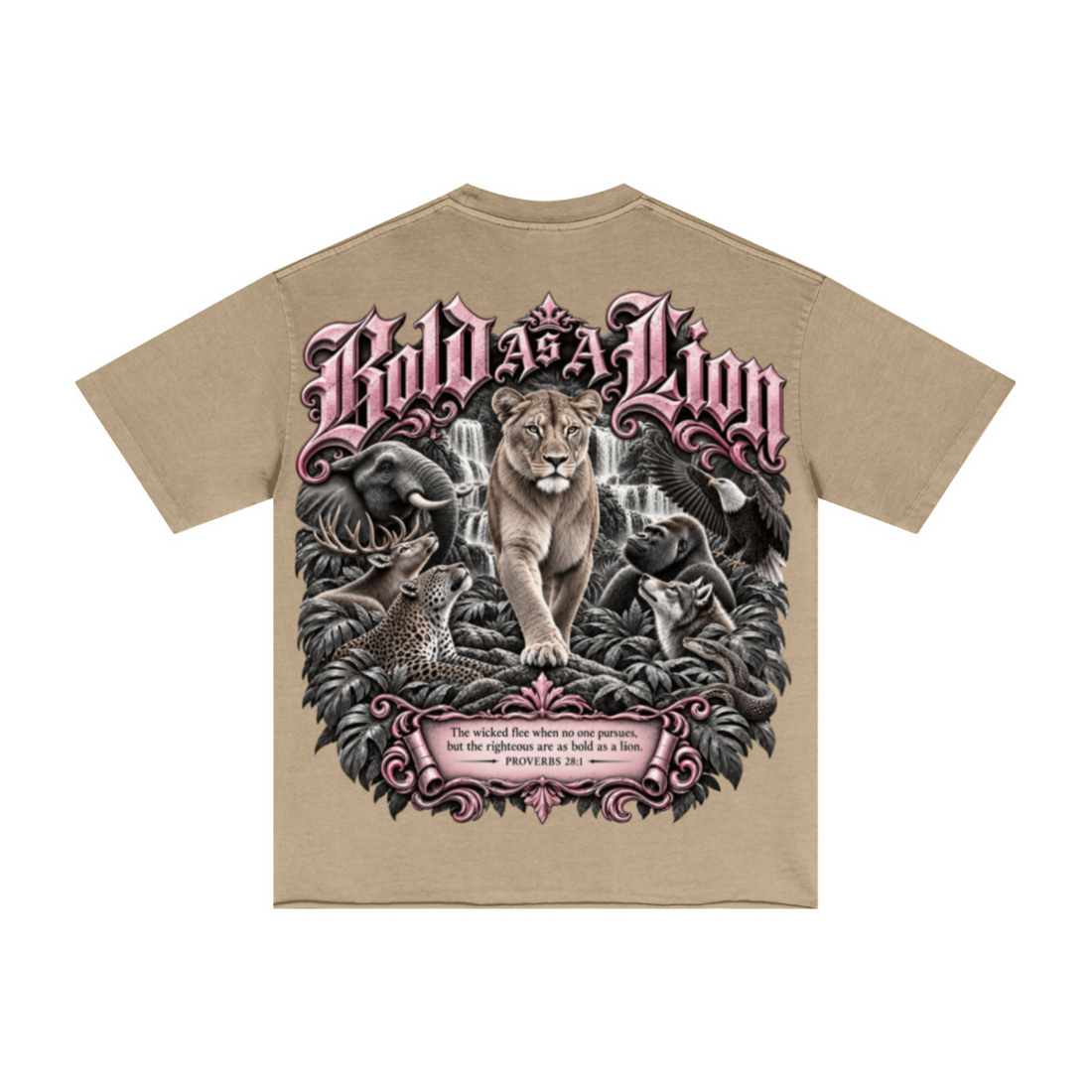 275GSM Women's Double-Yarn Raw-Edge Pigment-Wash T-Shirt khaki
