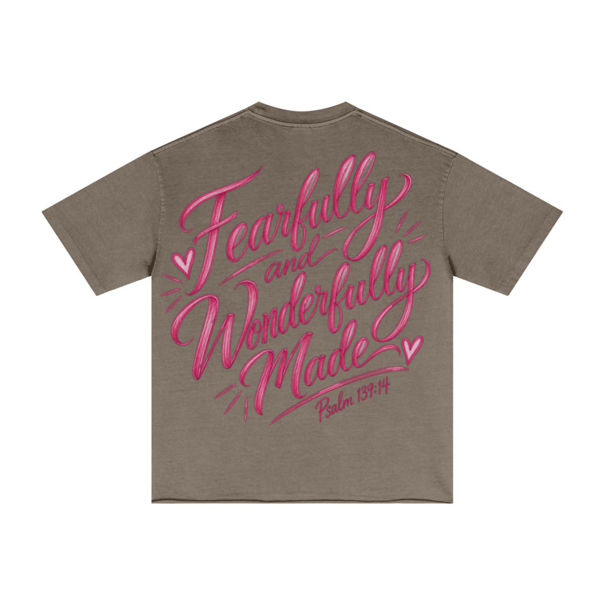 275GSM Women's Double-Yarn Raw-Edge Pigment-Wash T-Shirt Brown