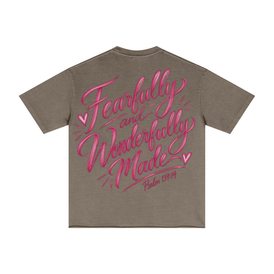 275GSM Women's Double-Yarn Raw-Edge Pigment-Wash T-Shirt Brown