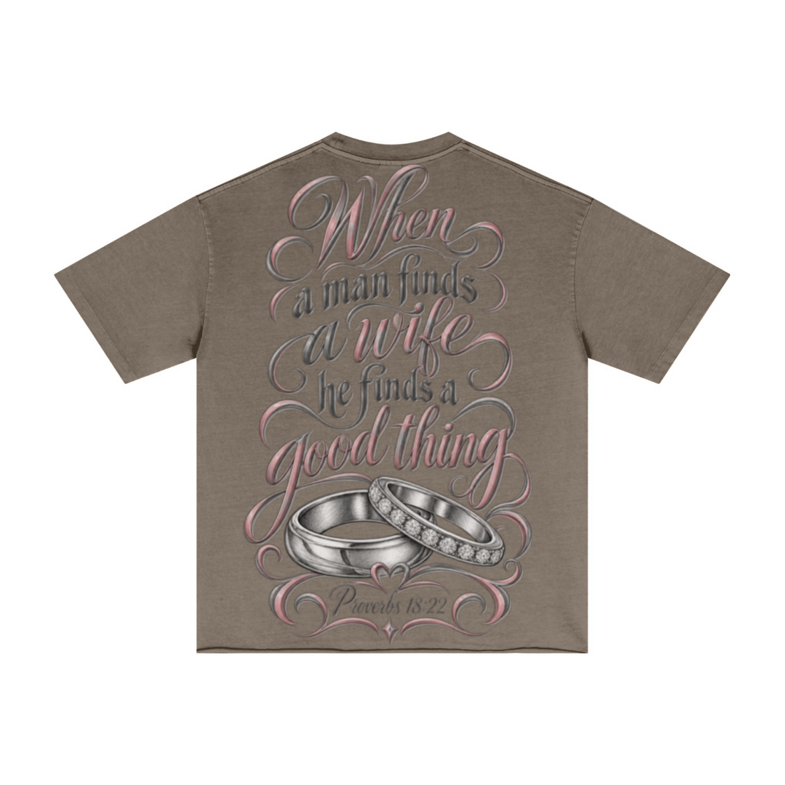 275GSM Women's Double-Yarn Raw-Edge Pigment-Wash T-Shirt Brown
