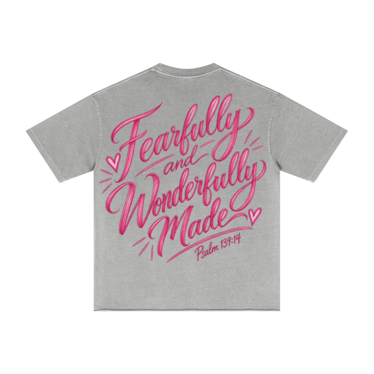 275GSM Women's Double-Yarn Raw-Edge Pigment-Wash T-Shirt Light grey