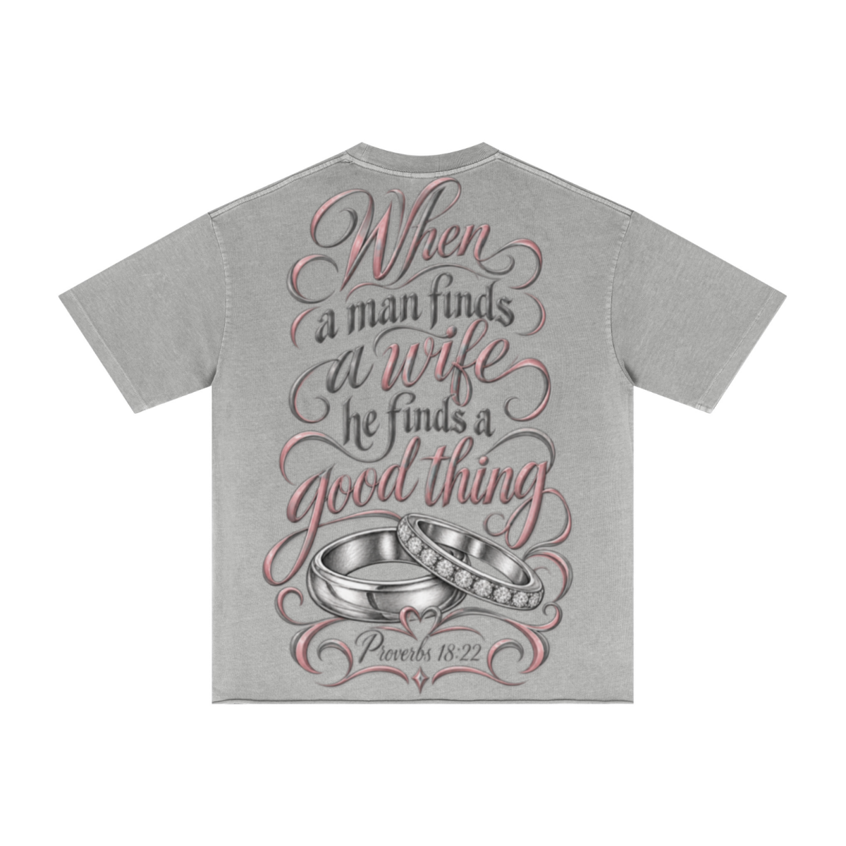 275GSM Women's Double-Yarn Raw-Edge Pigment-Wash T-Shirt Light grey