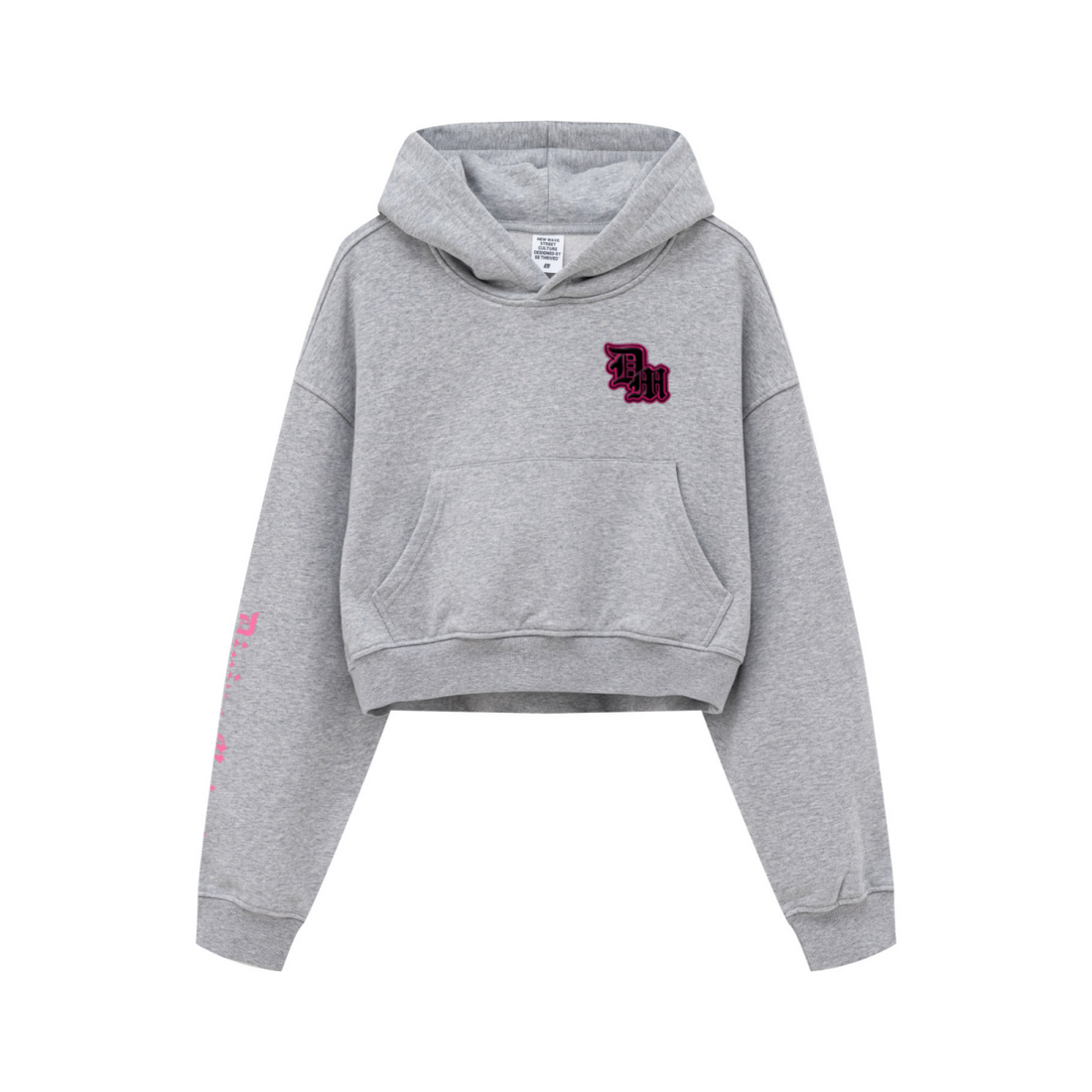 445GSM Women’s Cropped French Terry Hoodie Marled Gray
