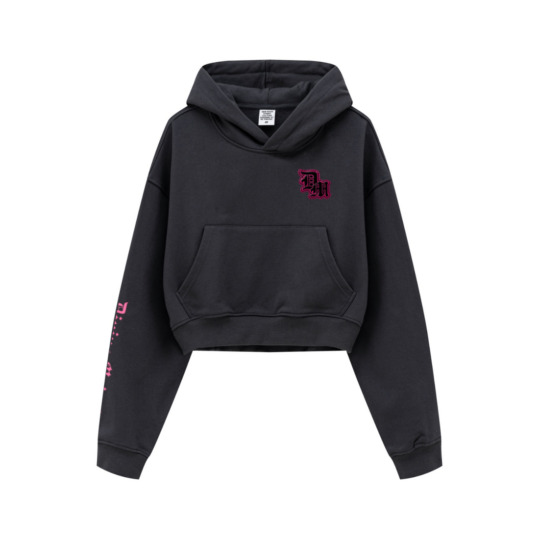 445GSM Women’s Cropped French Terry Hoodie Carbon Gray