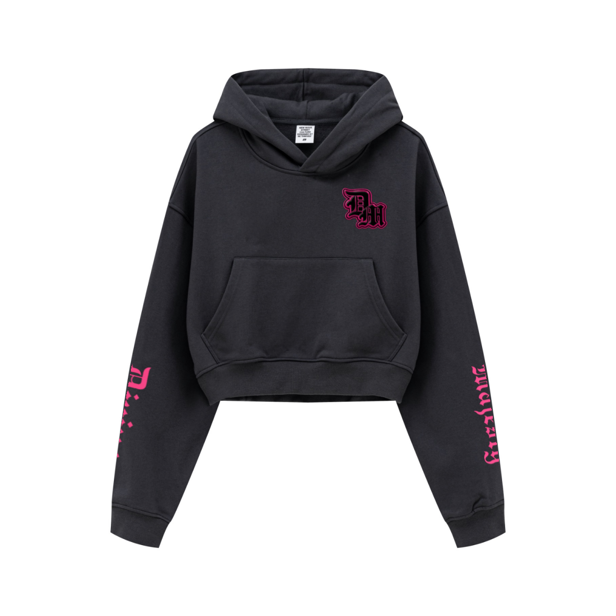 445GSM Women’s Cropped French Terry Hoodie Carbon Gray