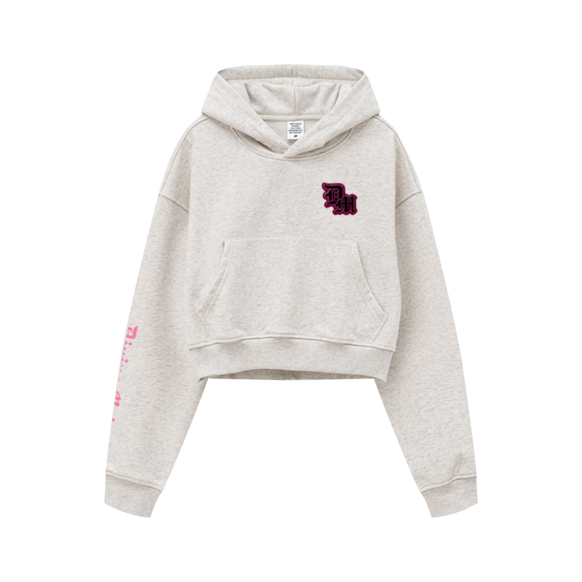 445GSM Women’s Cropped French Terry Hoodie Oatmeal Gray