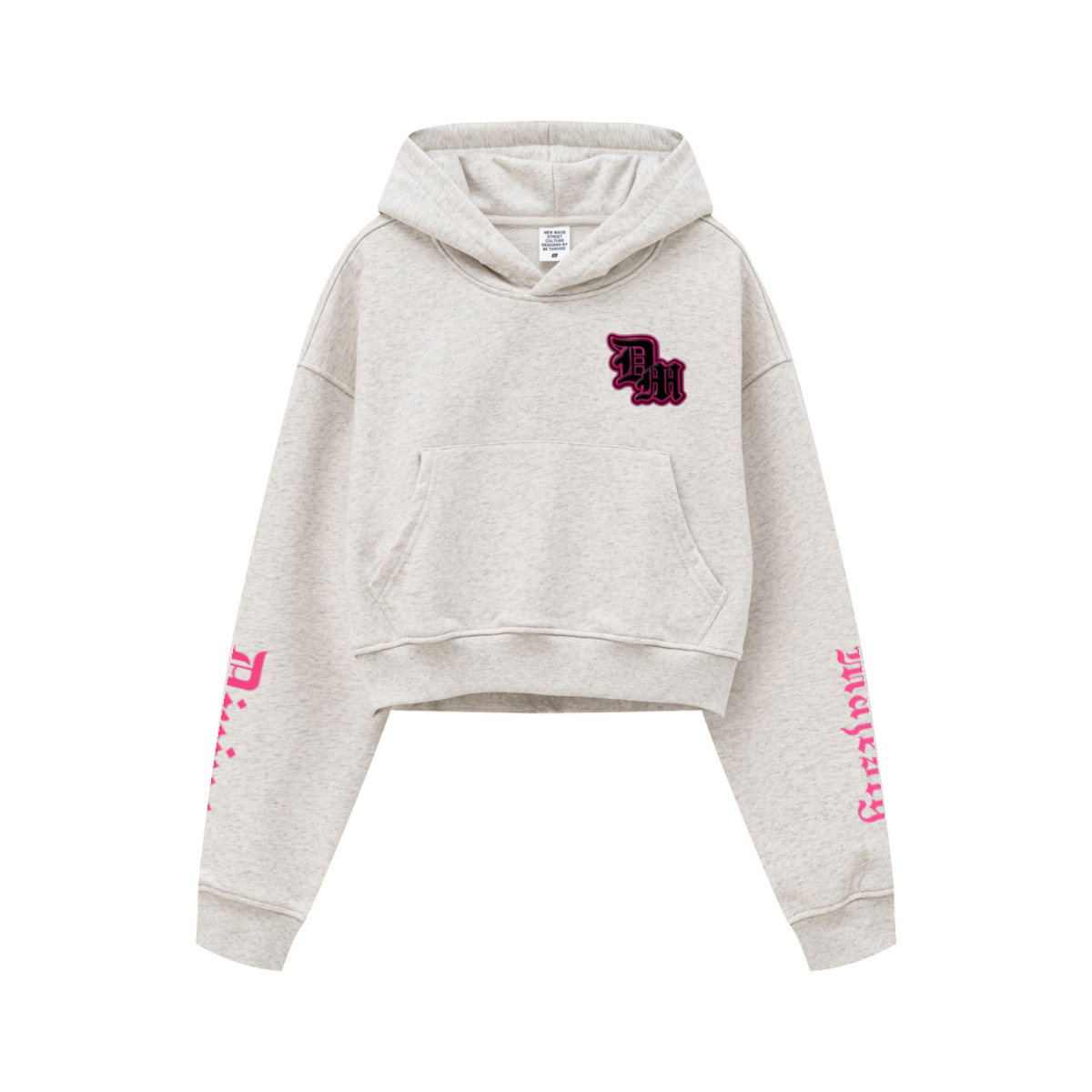 445GSM Women’s Cropped French Terry Hoodie Oatmeal Gray