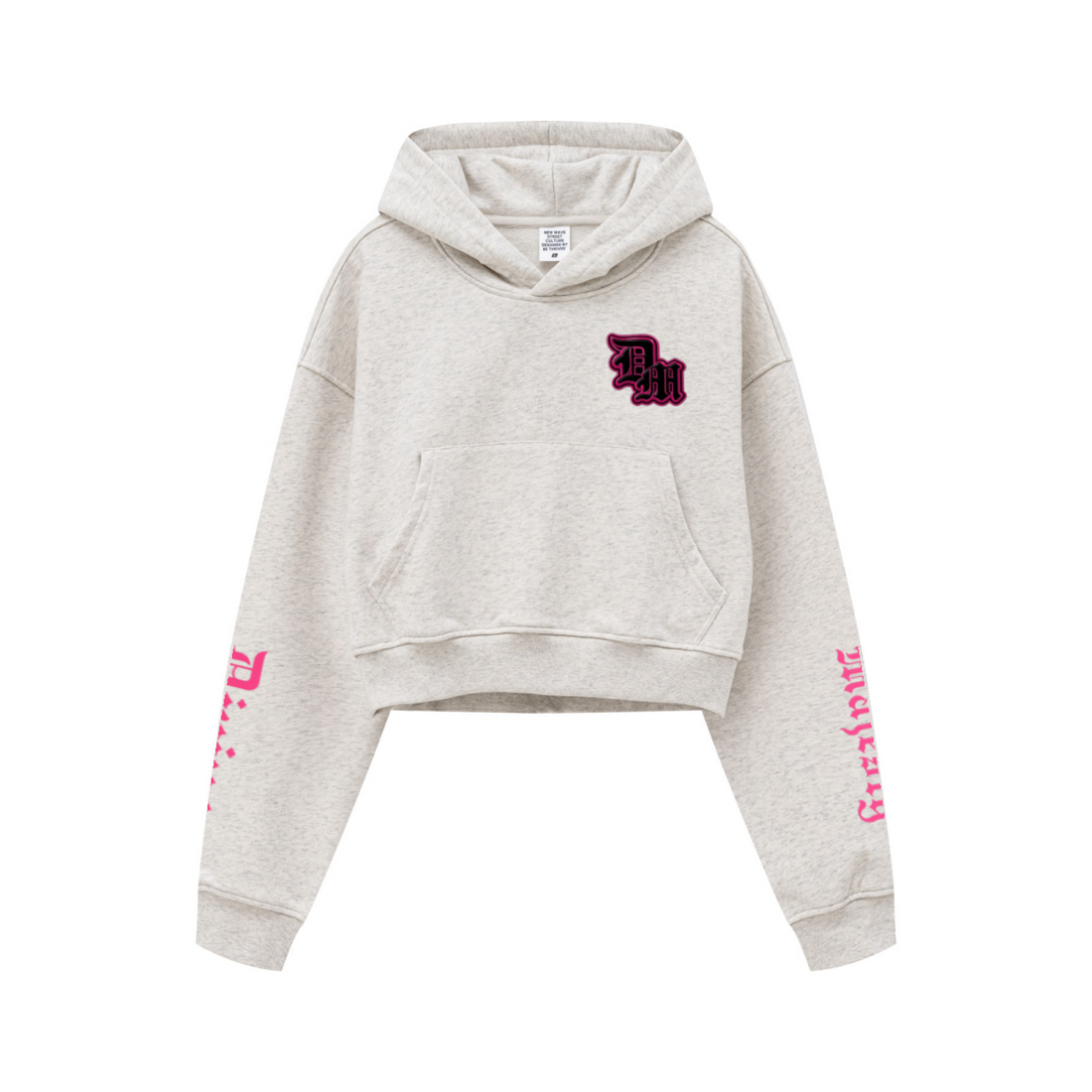 445GSM Women’s Cropped French Terry Hoodie Oatmeal Gray