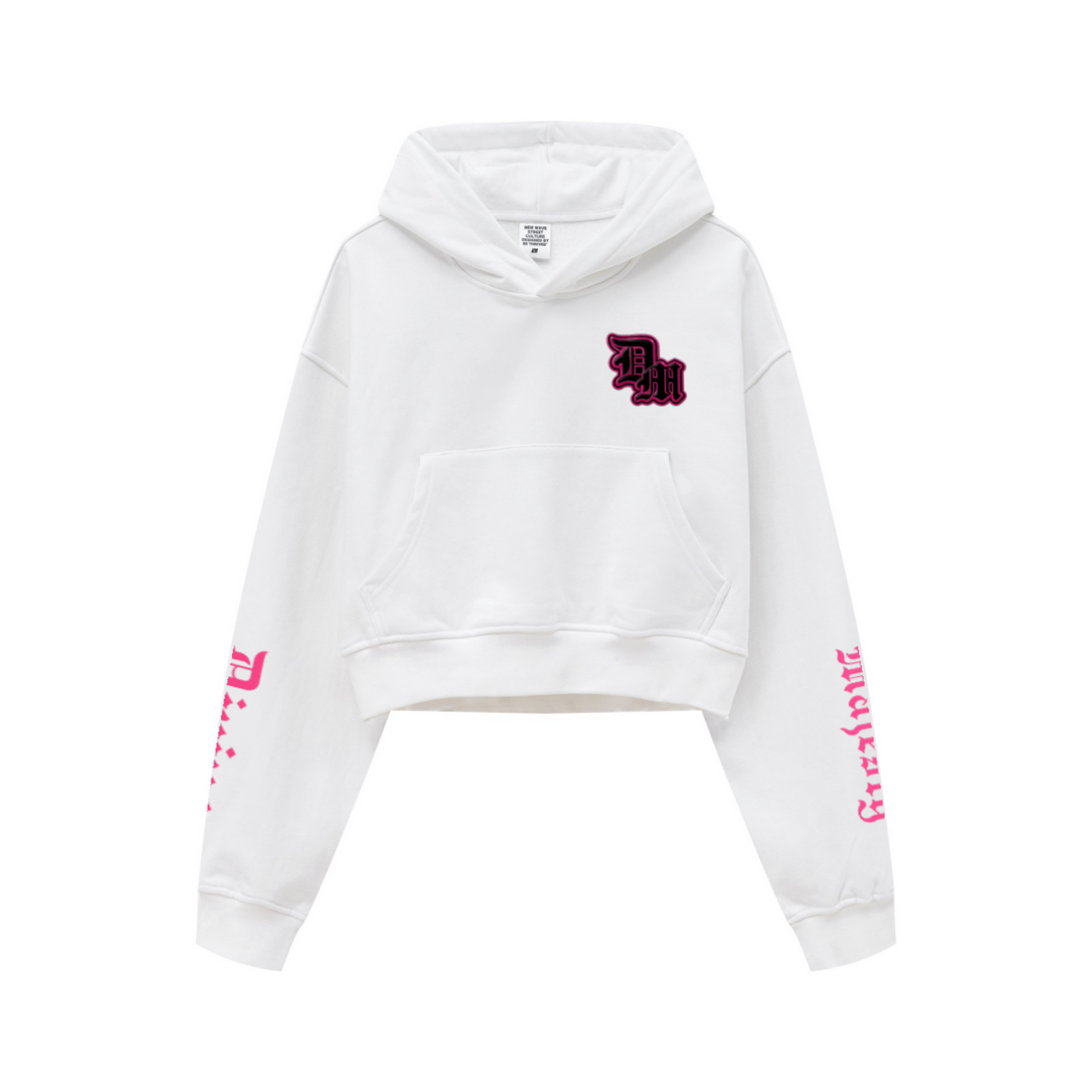 445GSM Women’s Cropped French Terry Hoodie Ivory White