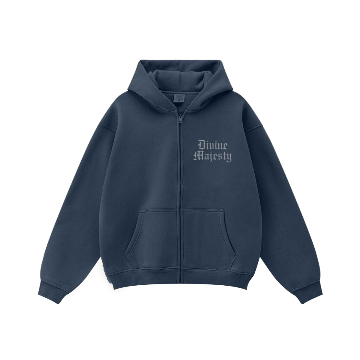 345GSM Women's Relaxed-Fit Fleece-Lined Zip-Up Hoodie Midnight Navy