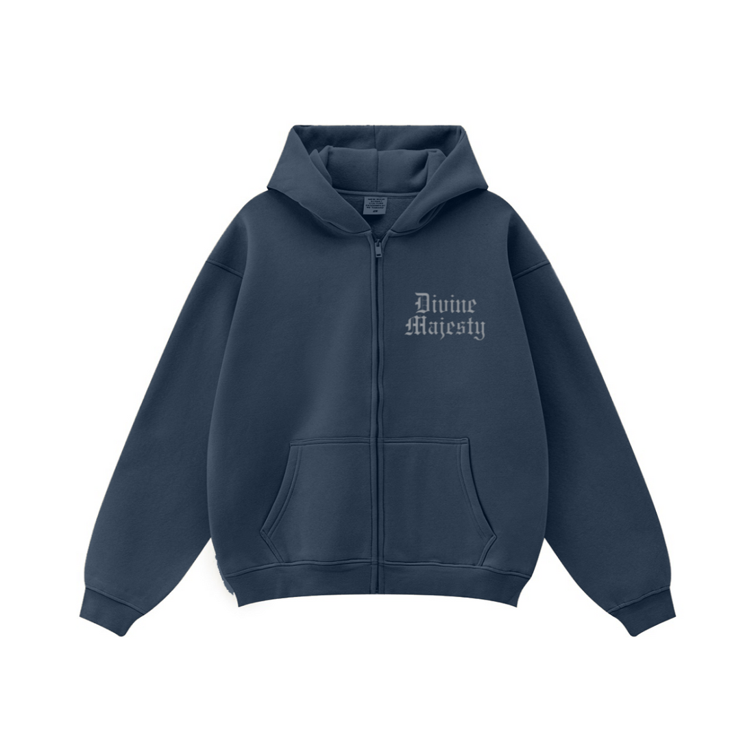 345GSM Women's Relaxed-Fit Fleece-Lined Zip-Up Hoodie Midnight Navy