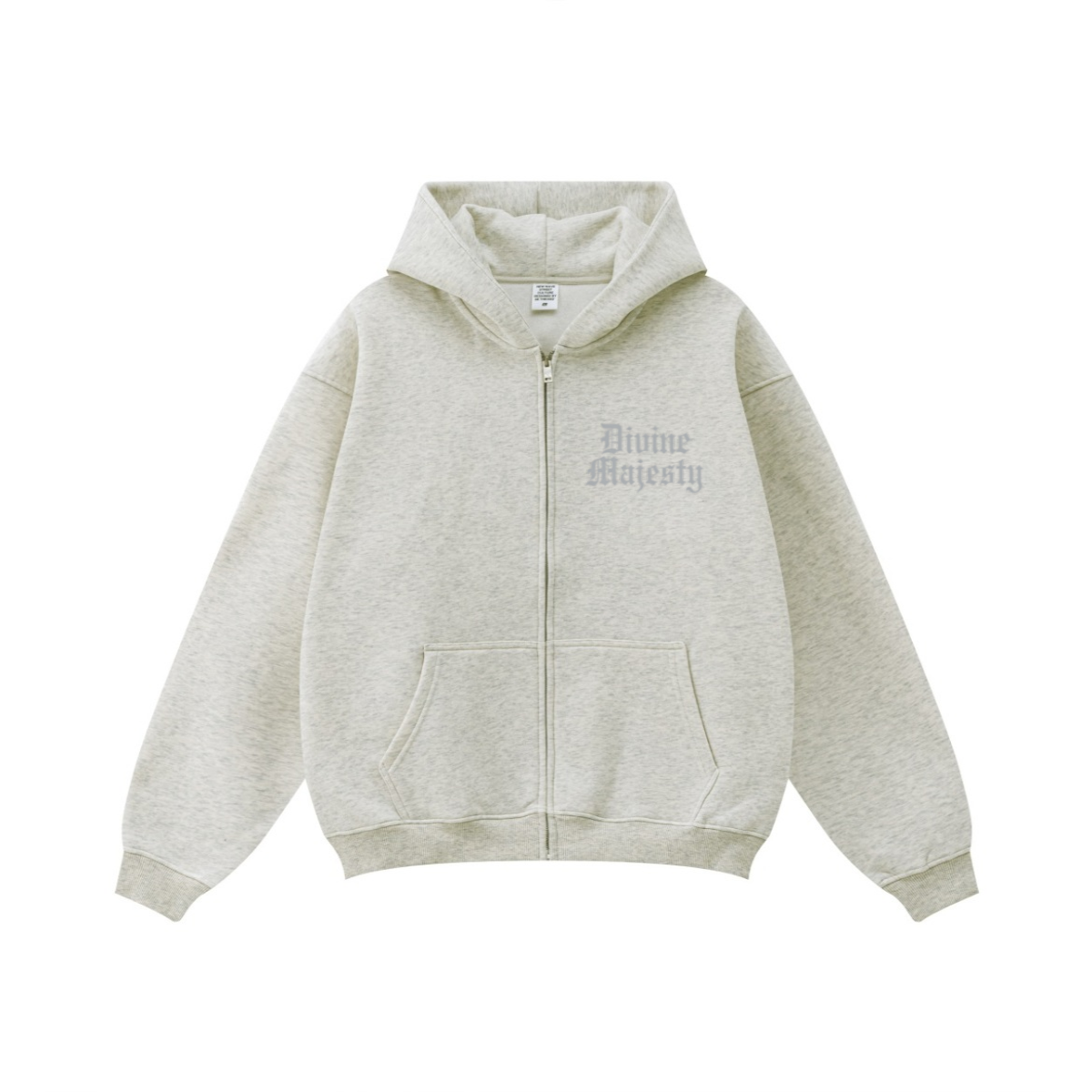 345GSM Women's Relaxed-Fit Fleece-Lined Zip-Up Hoodie Oatmeal Heather