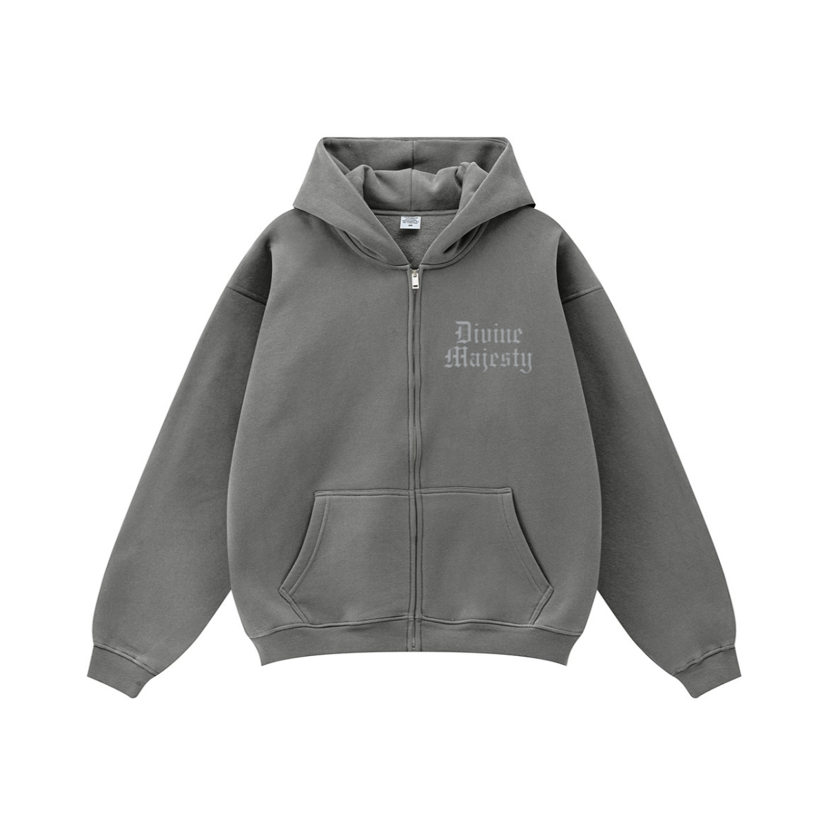 345GSM Women's Relaxed-Fit Fleece-Lined Zip-Up Hoodie Heather Gray