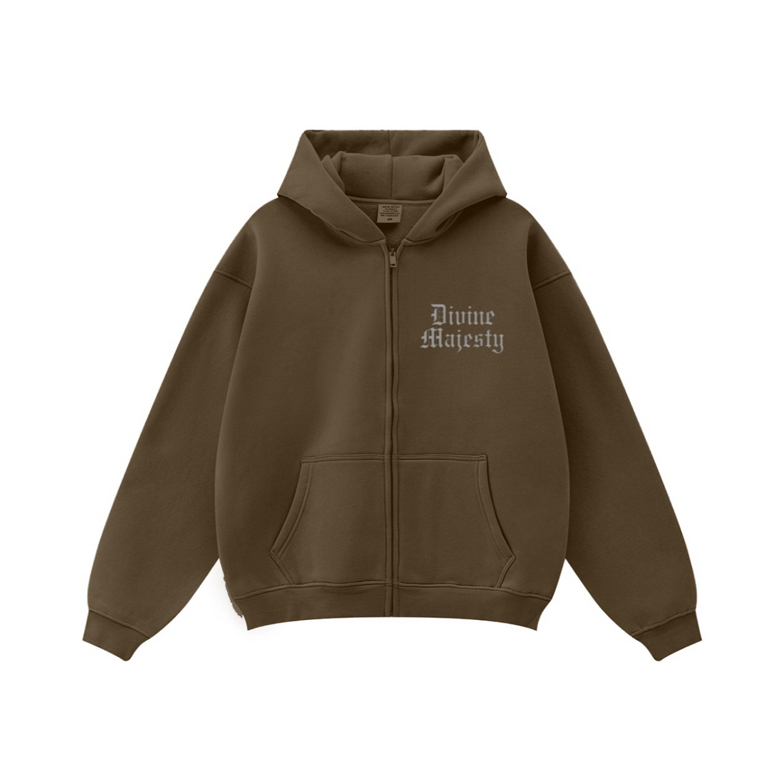 345GSM Women's Relaxed-Fit Fleece-Lined Zip-Up Hoodie Coffee Brown