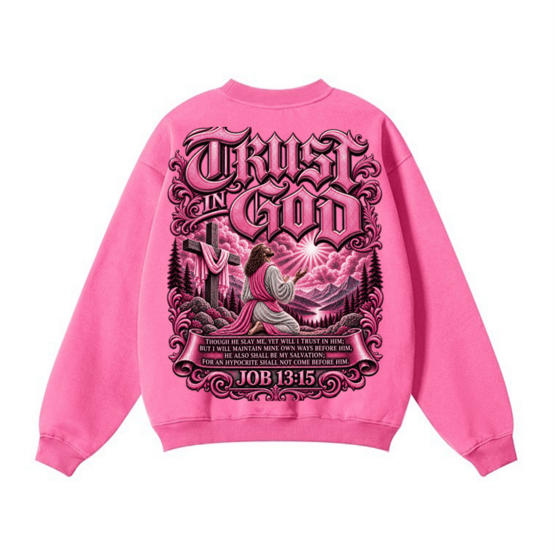 345GSM Women’s Solid-Color Crew Neck  Relaxed Fit Sweatshirt Dusty Pink