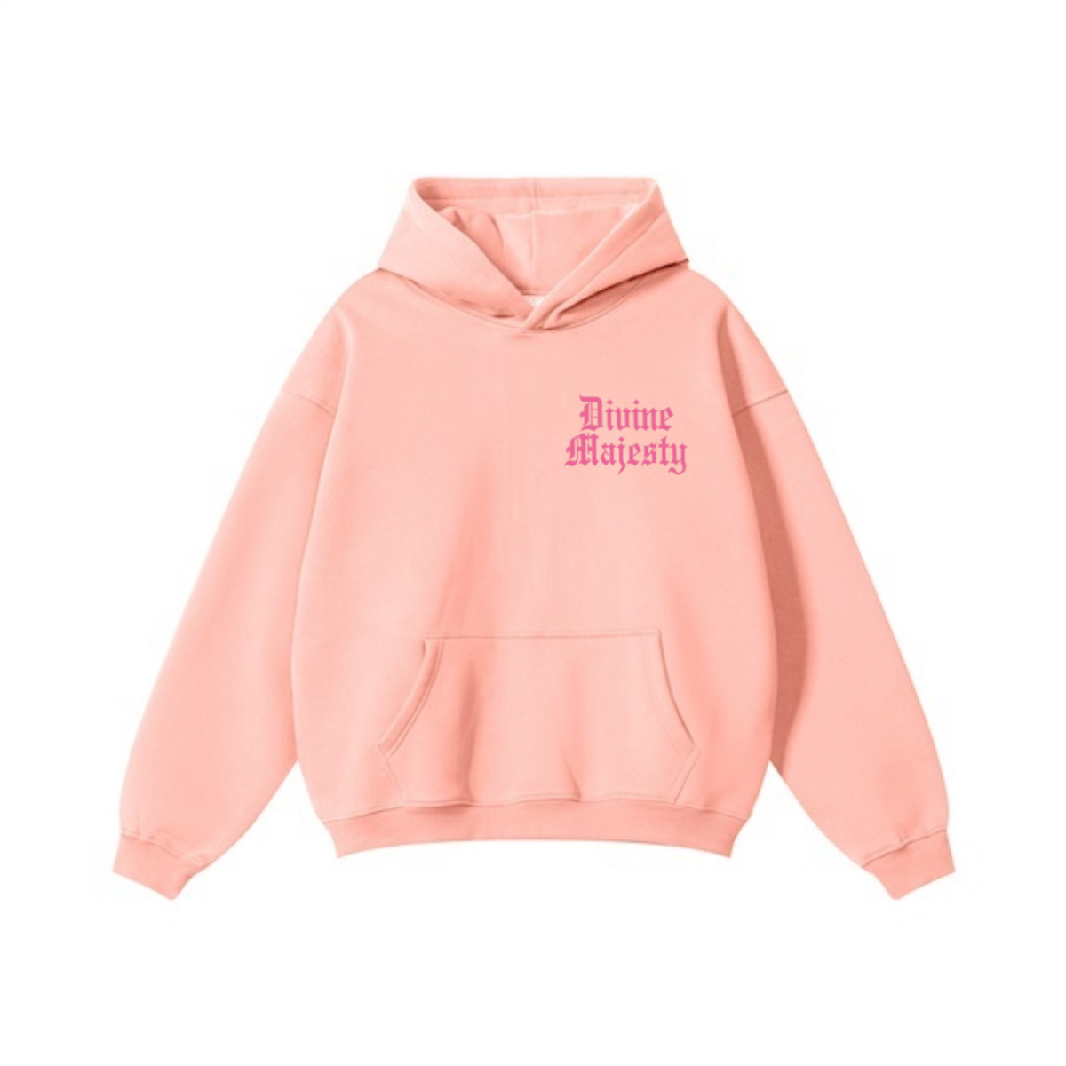 345GSM Women's Heavyweight Solid-Color Hoodie Pink