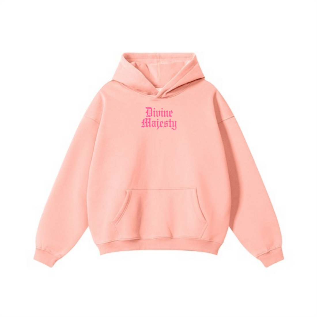 345GSM Women's Heavyweight Solid-Color Hoodie Pink