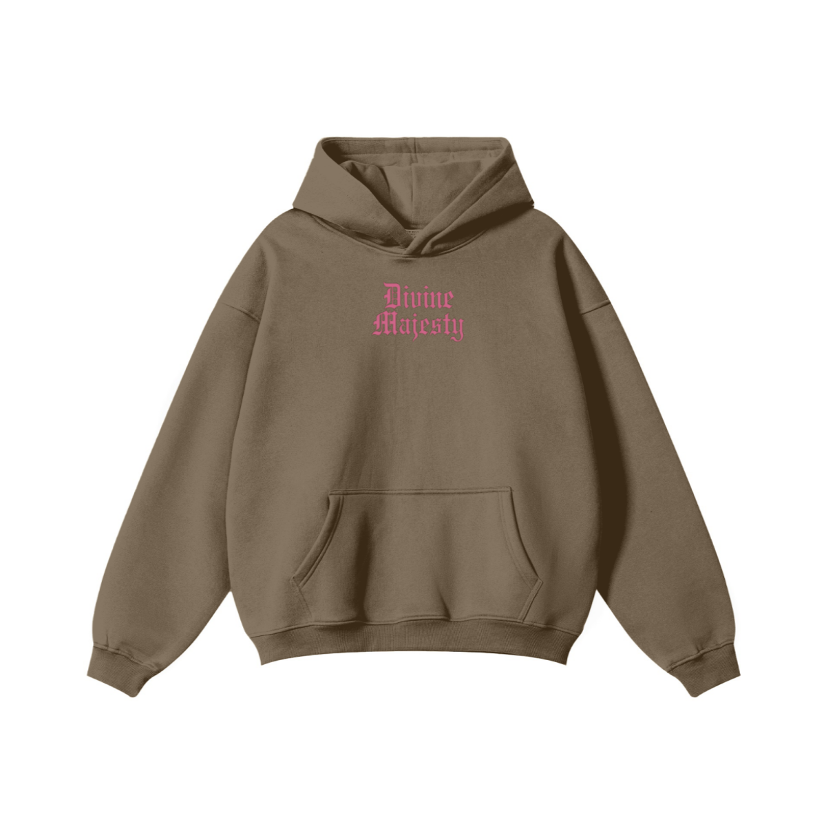345GSM Women's Heavyweight Solid-Color Hoodie Brown