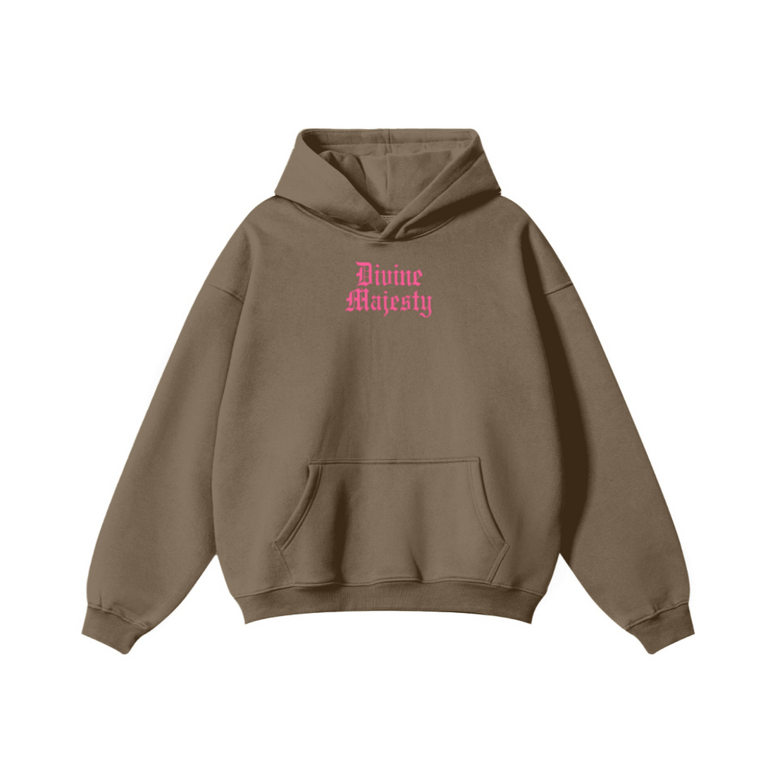 345GSM Women's Heavyweight Solid-Color Hoodie Brown
