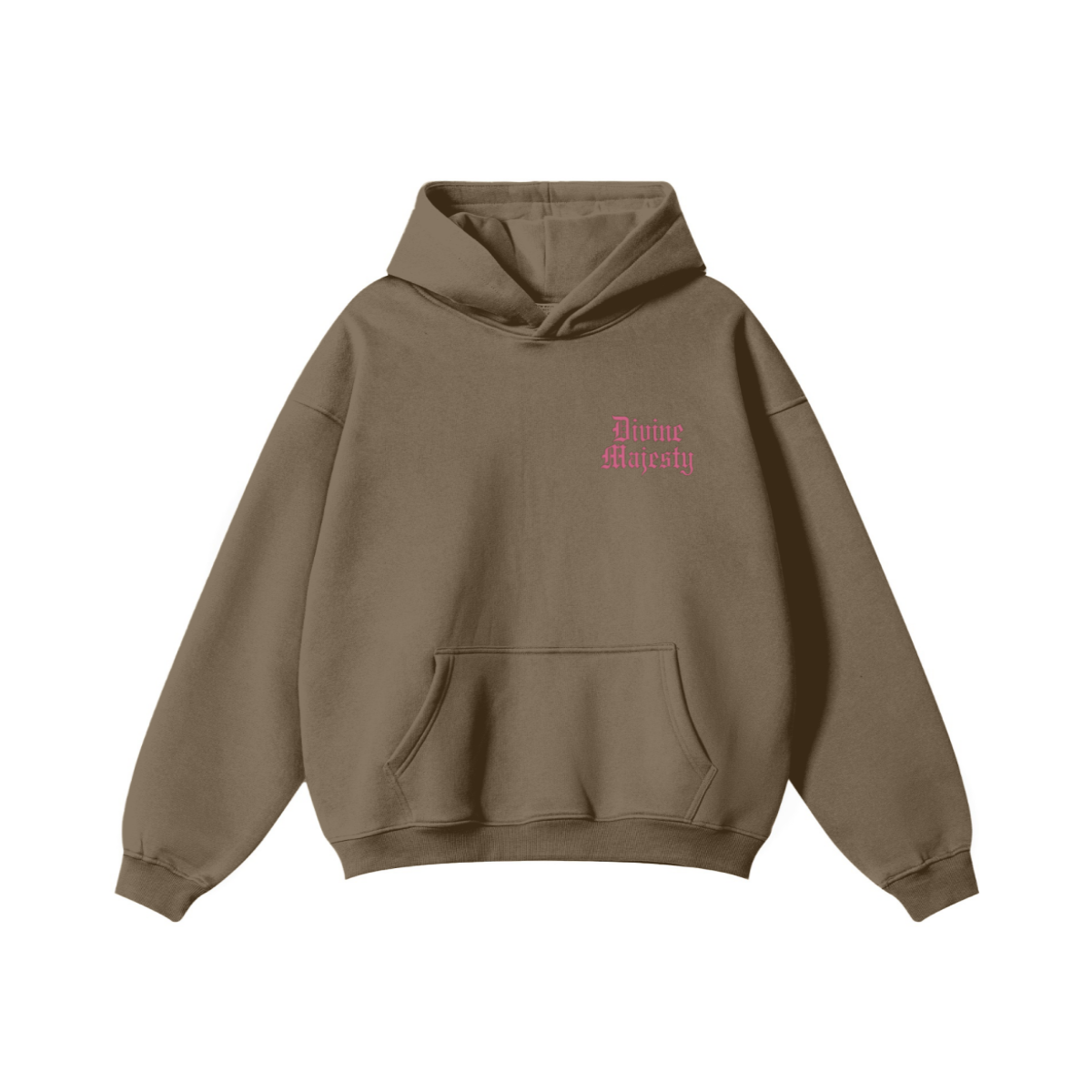345GSM Women's Heavyweight Solid-Color Hoodie Brown