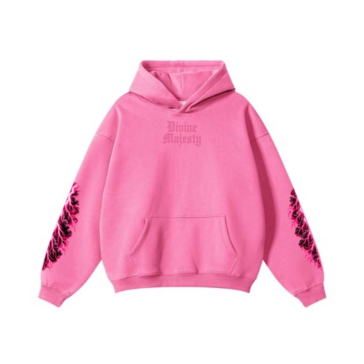 345GSM Women's Heavyweight Solid-Color Hoodie Rose Pink