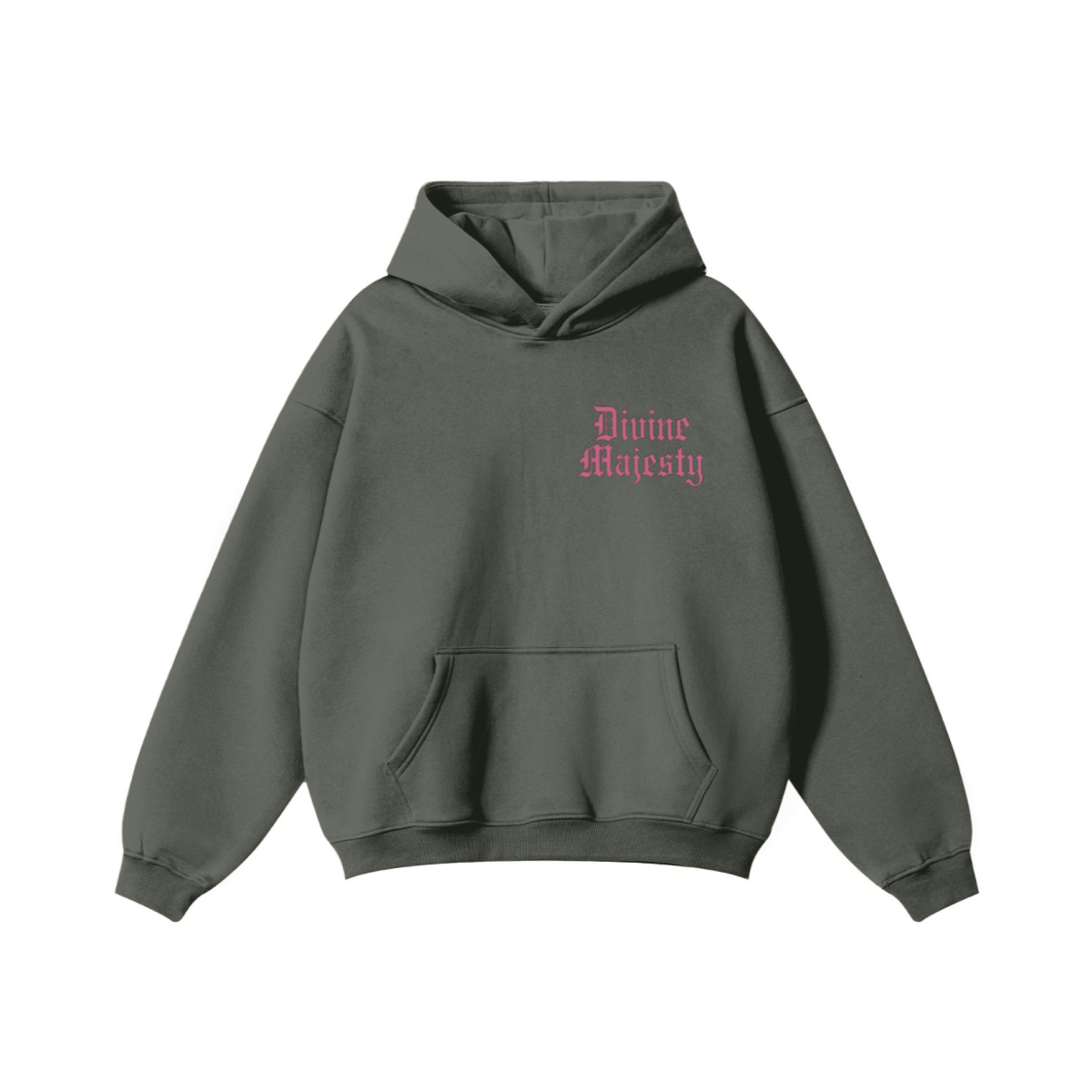 345GSM Women's Heavyweight Solid-Color Hoodie Gray