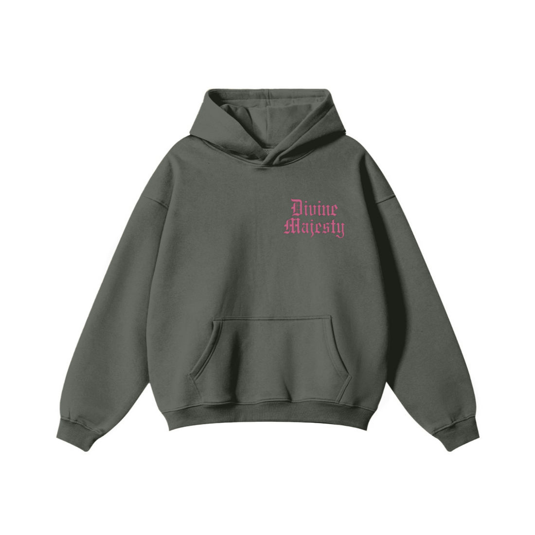 345GSM Women's Heavyweight Solid-Color Hoodie Gray