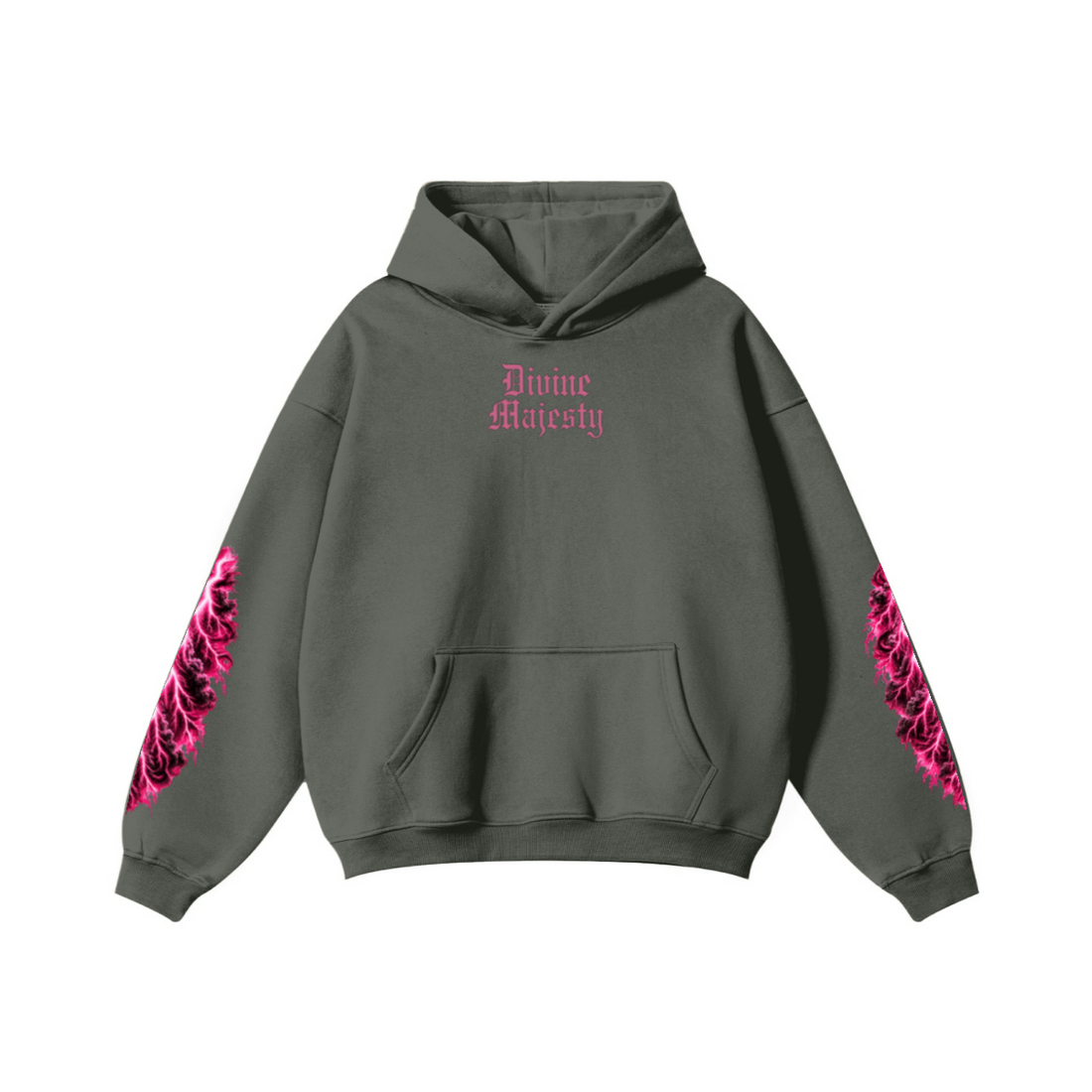345GSM Women's Heavyweight Solid-Color Hoodie Gray