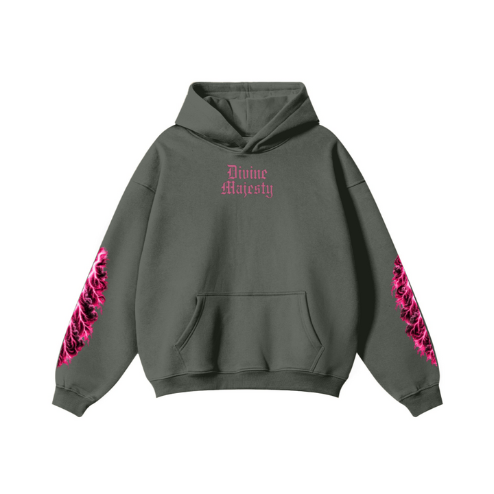 345GSM Women's Heavyweight Solid-Color Hoodie Gray