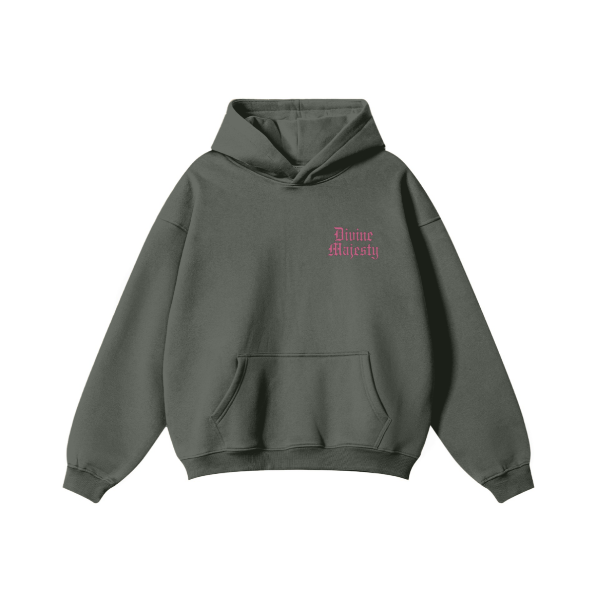 345GSM Women's Heavyweight Solid-Color Hoodie Gray