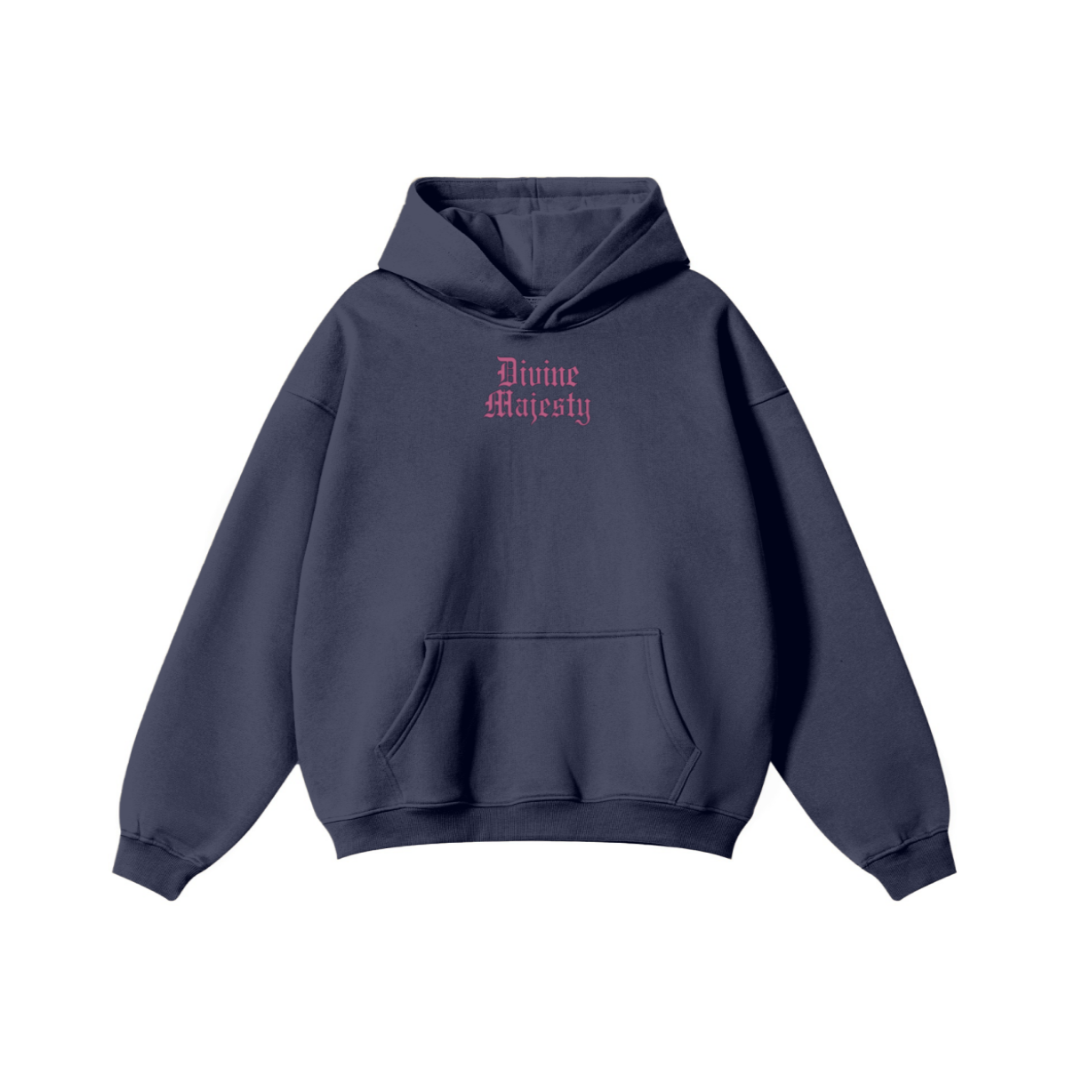 345GSM Women's Heavyweight Solid-Color Hoodie Navy Blue