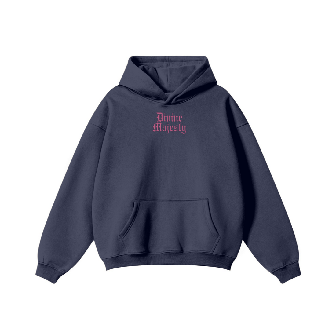 345GSM Women's Heavyweight Solid-Color Hoodie Navy Blue
