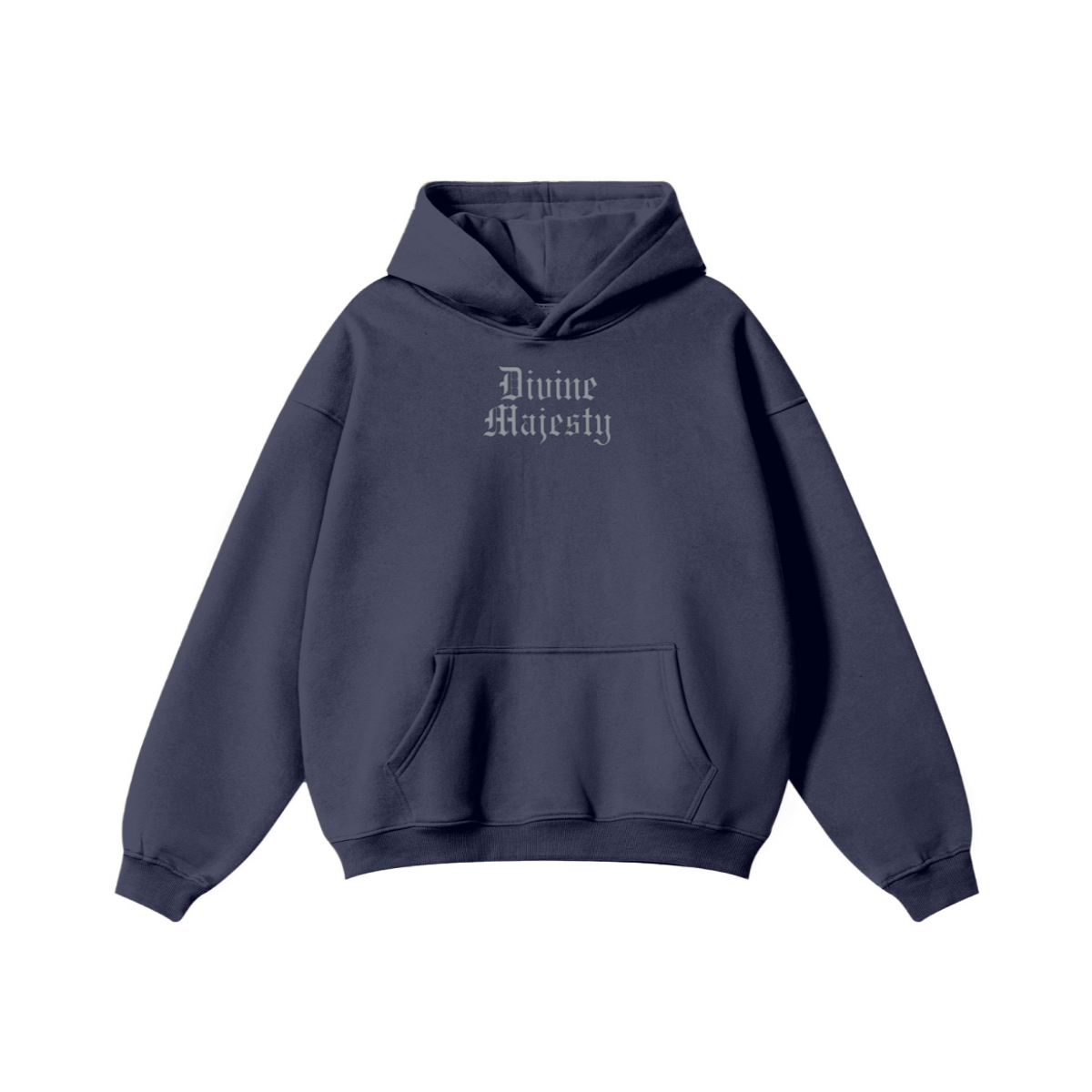 345GSM Women's Heavyweight Solid-Color Hoodie Navy Blue