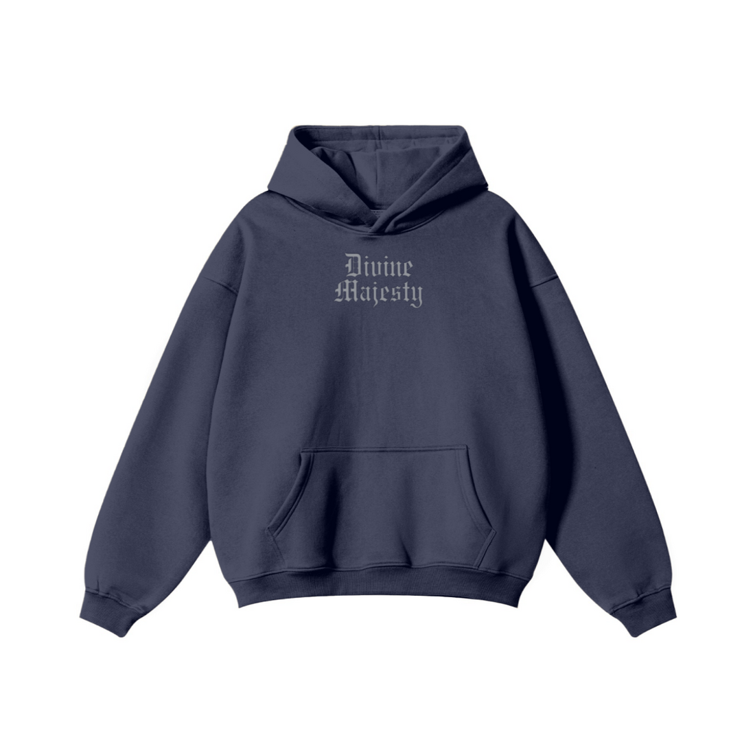 345GSM Women's Heavyweight Solid-Color Hoodie Navy Blue